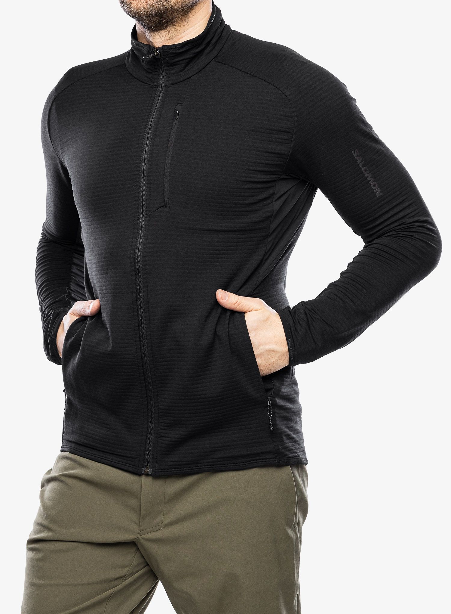 Jopica na zadrgo Salomon Essential Ltwarm FZ - deep black