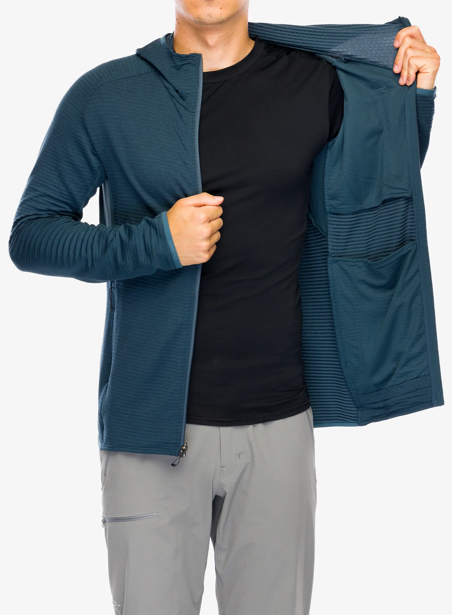 Jopica s kapuco Salomon Essential Ltwarm HD - midnight navy
