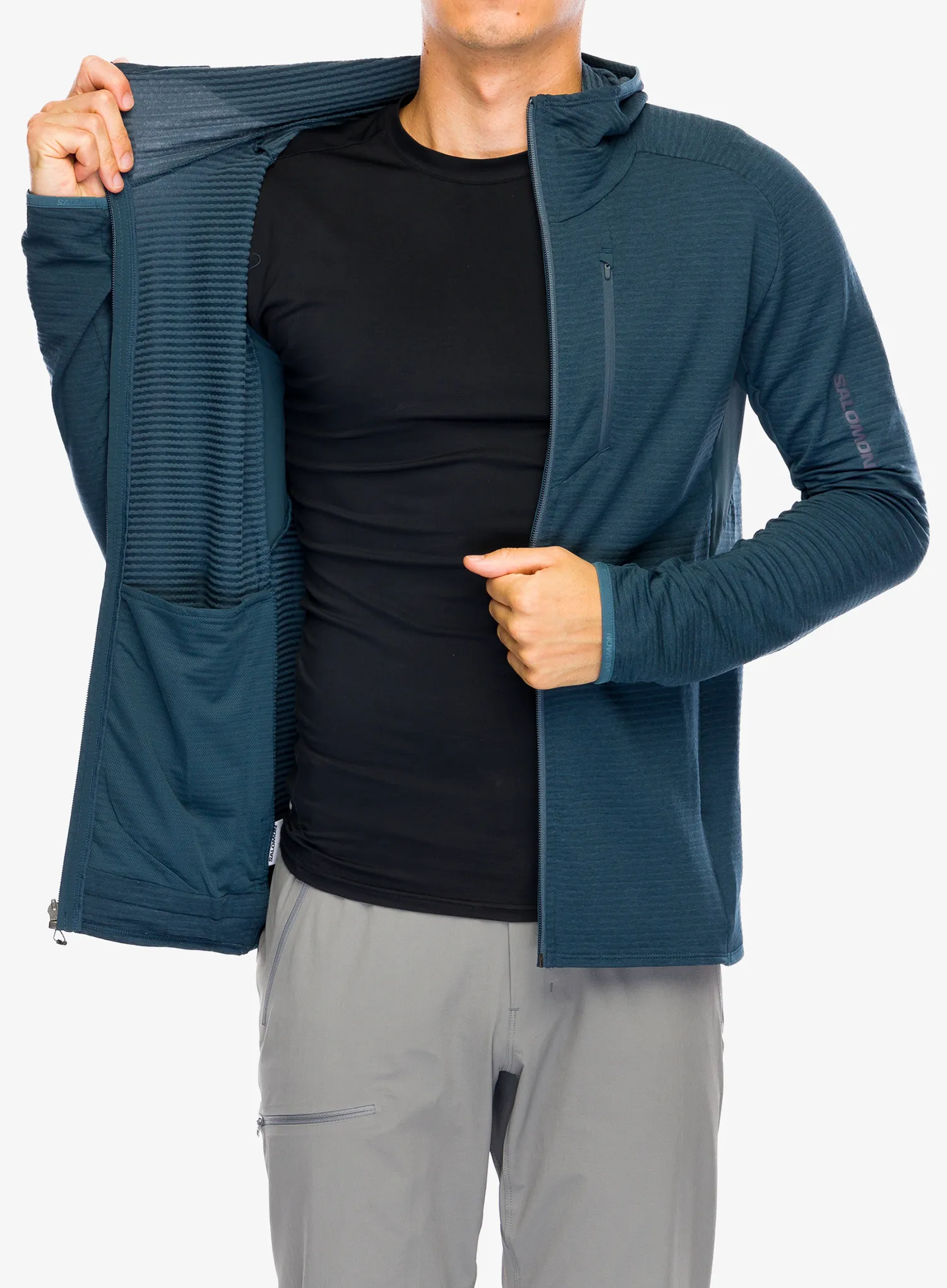 Jopica s kapuco Salomon Essential Ltwarm HD - midnight navy