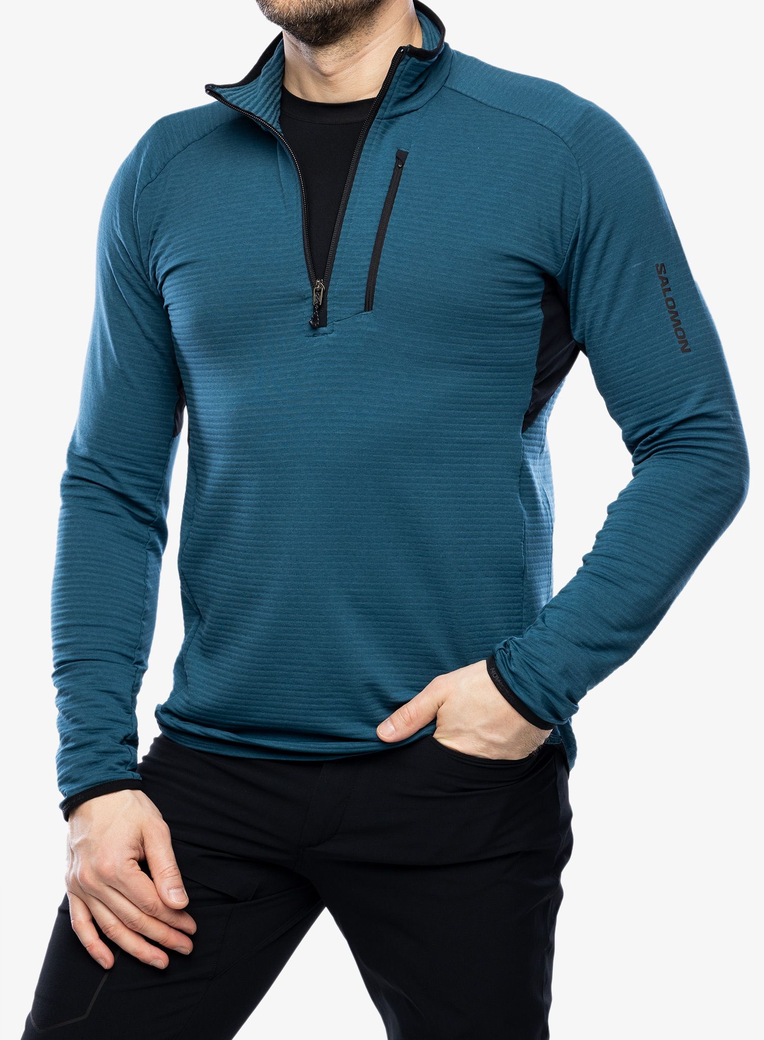 Jopica z zadrgo Salomon Essential Ltwarm HZ - deep dive/black