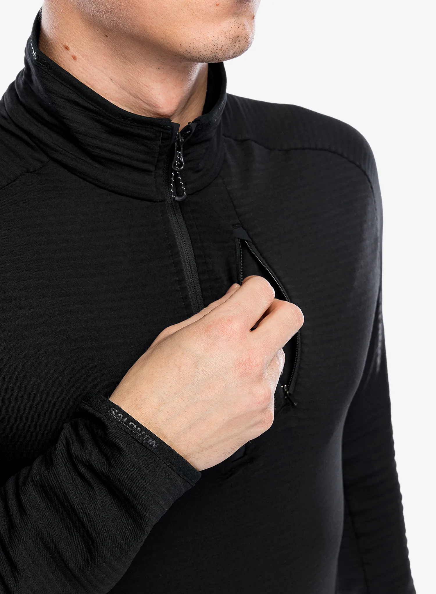 Puloverji brez kapuce Salomon Essential Ltwarm Hz - deep black