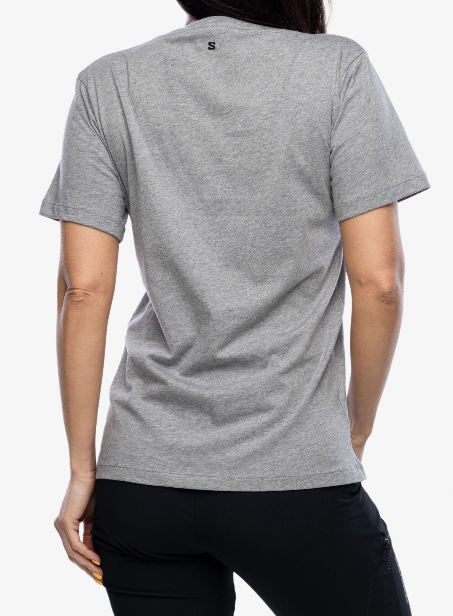 Ženska bombažna majica Salomon Logo Combo S/S  - heather grey