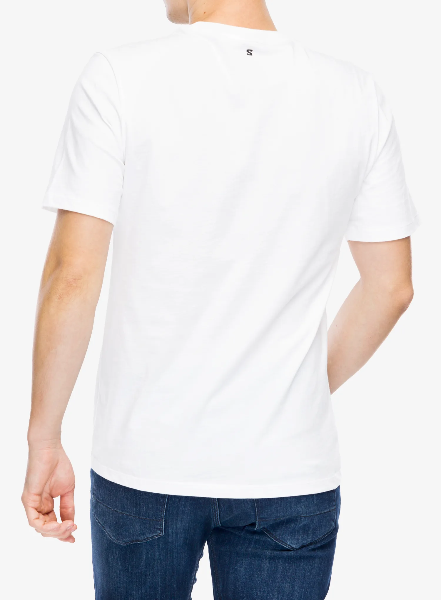 Bombažna majica Salomon Logo Perf S/S Tee - white