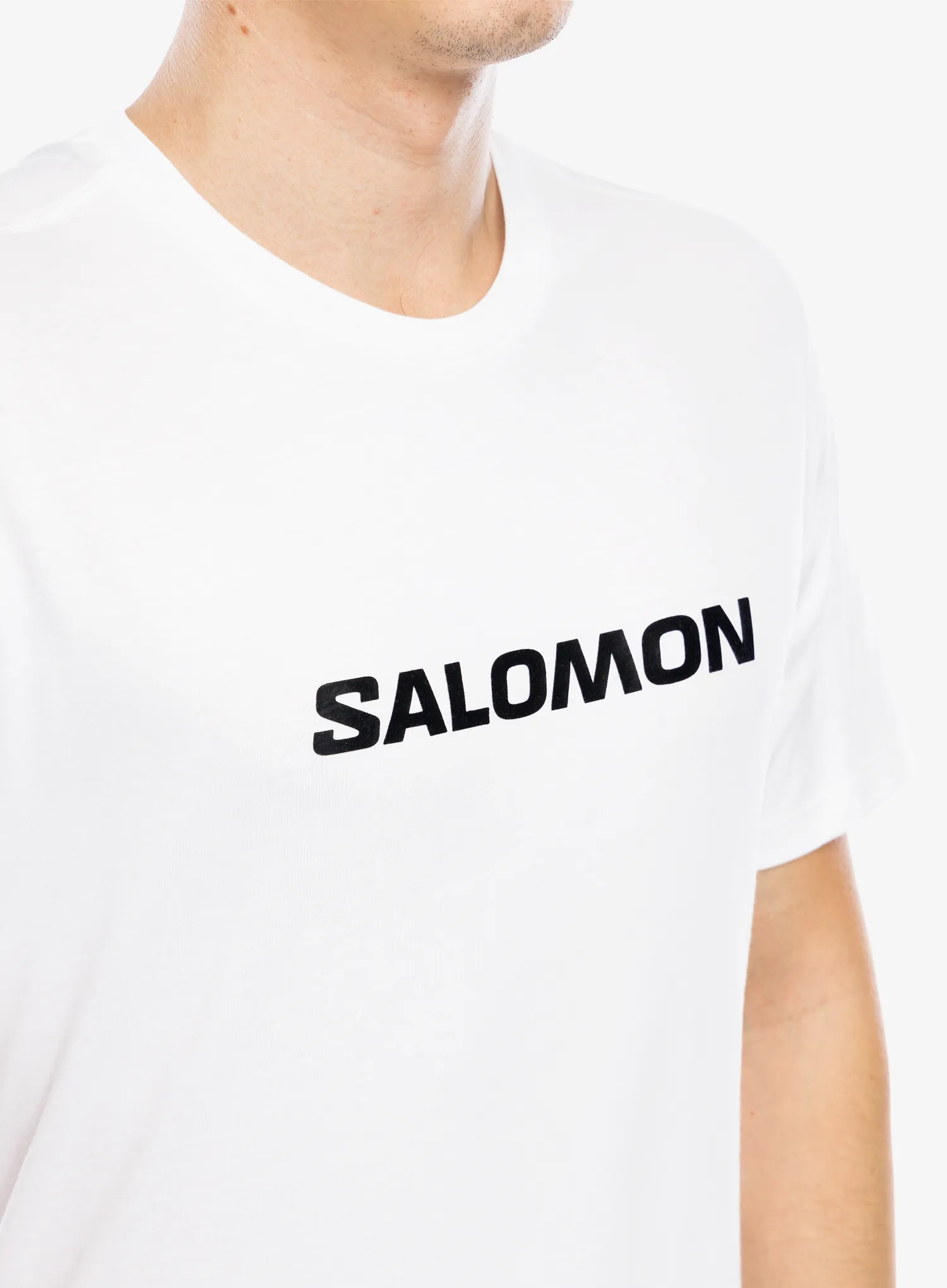 Bombažna majica Salomon Logo Perf S/S Tee - white
