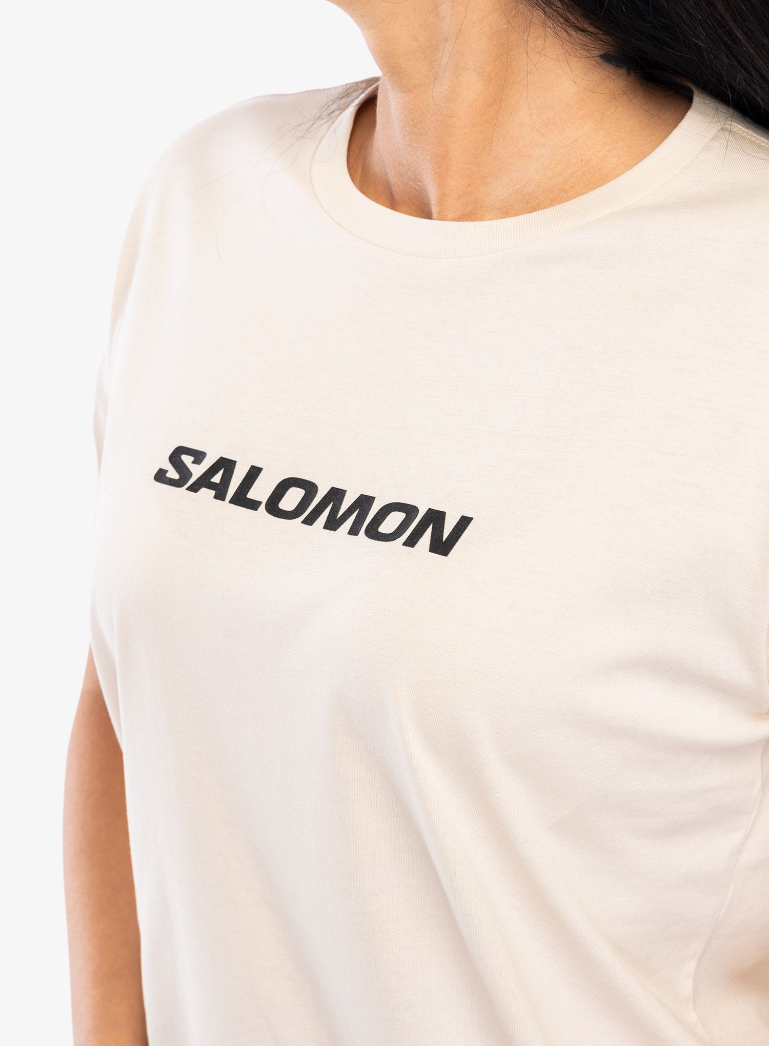 Ženska bombažna majica Salomon Logo S/S Tee - rainy day