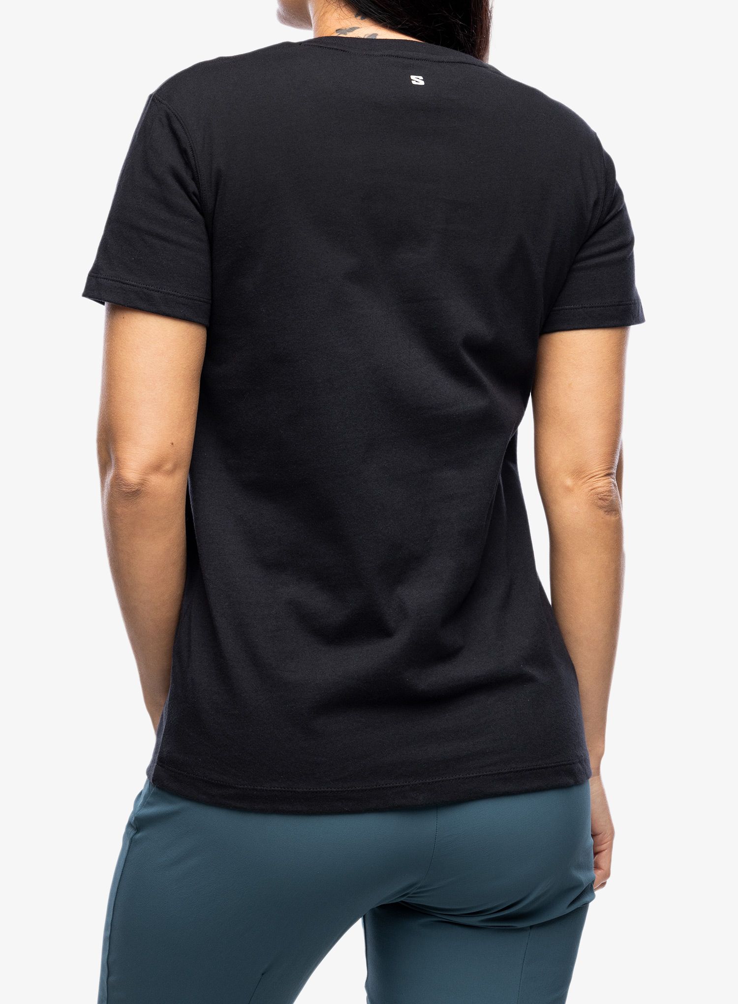 Ženska majica s potiskom Salomon Logo S/S  - deep black