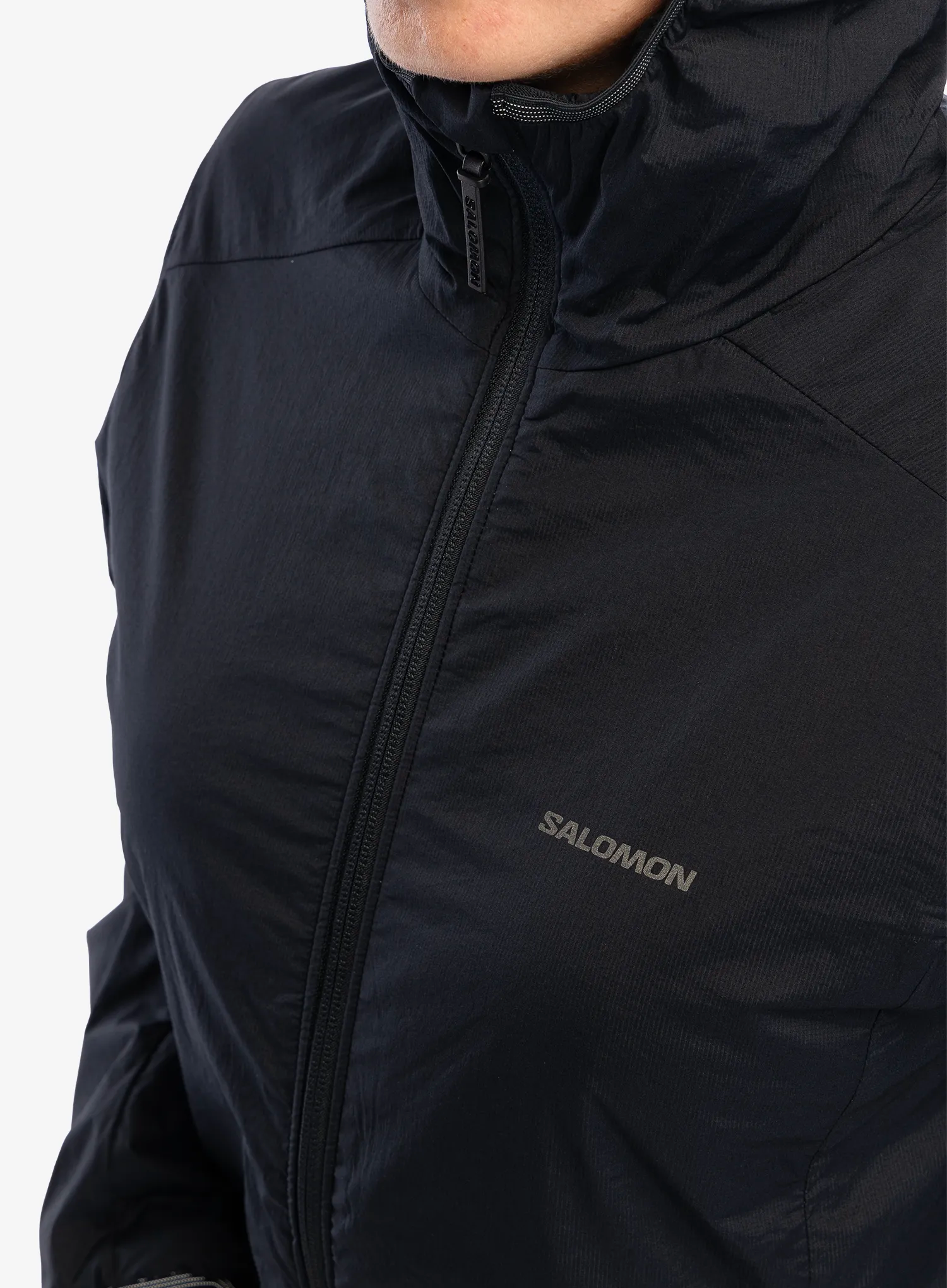 Ženska sintetična jakna Salomon Mountain Flex Jacket Hood - deep black
