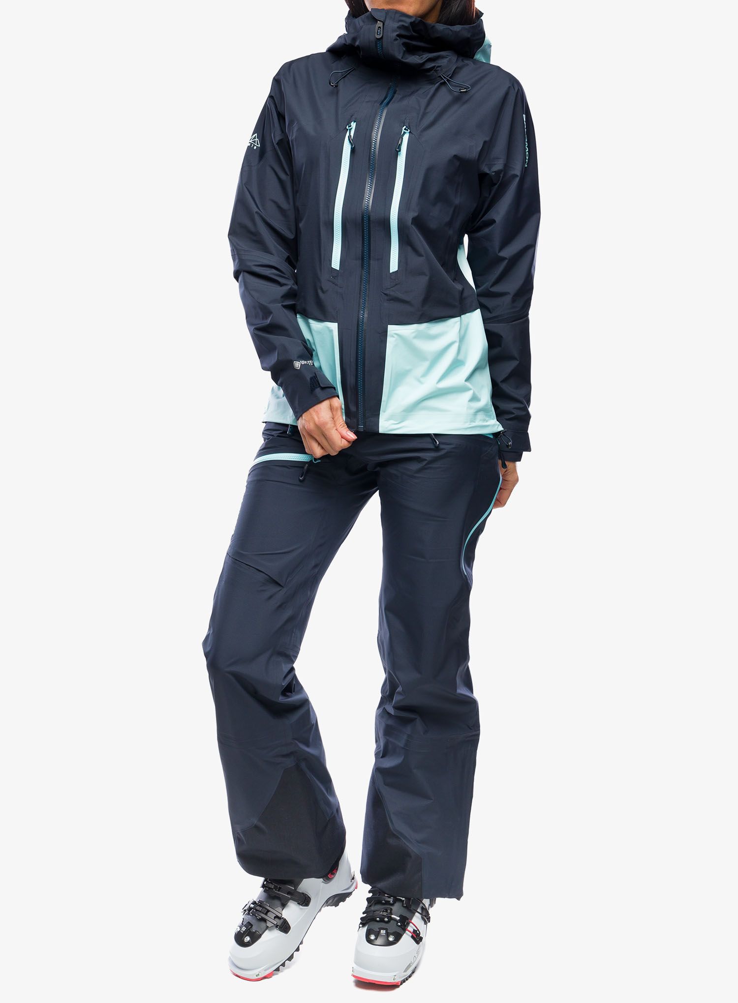 Ženska jakna za turno smučanje Salomon Mtn Gore-Tex 3L Jacket - carbon/limpet shell