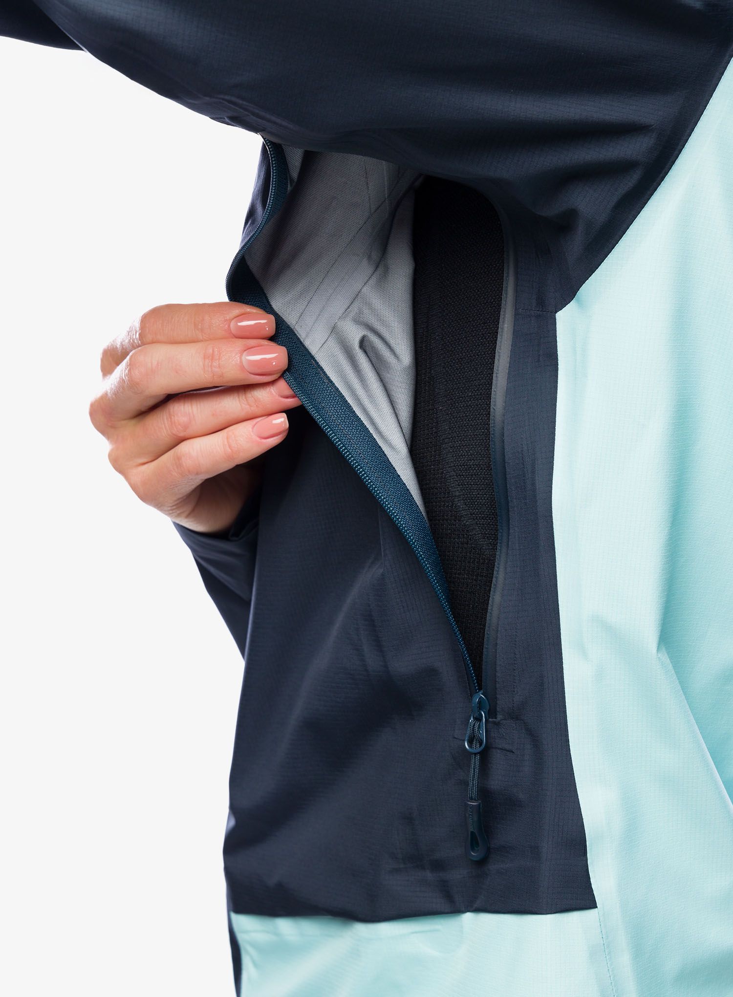 Ženska jakna za turno smučanje Salomon Mtn Gore-Tex 3L Jacket - carbon/limpet shell