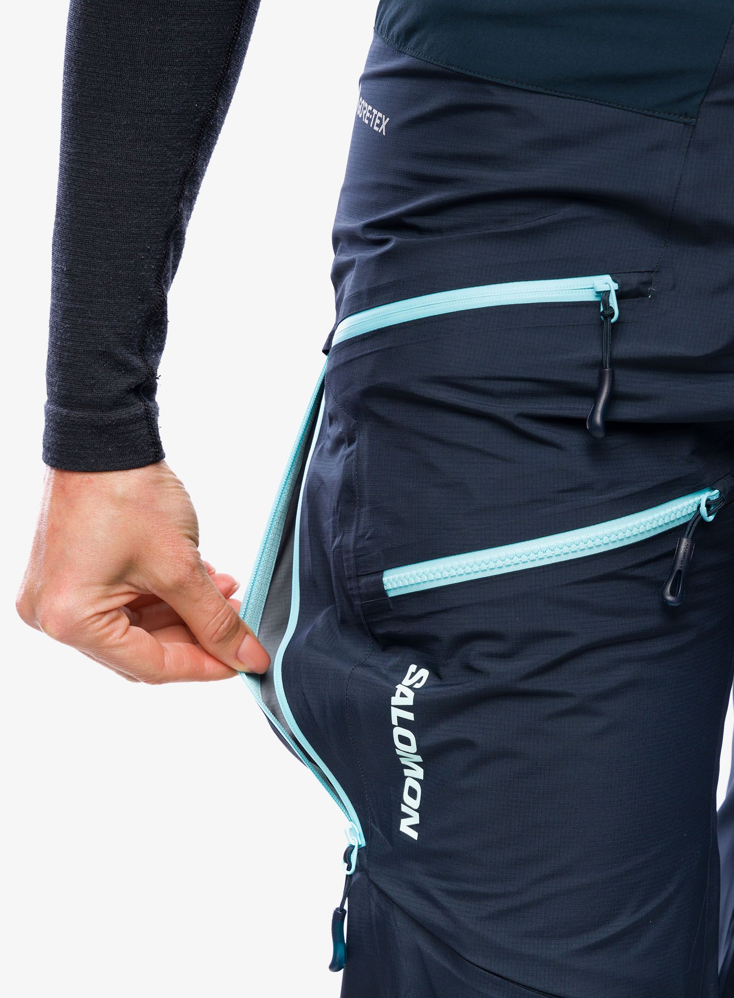 Ženske pohodniške hlače Salomon Mtn Gore-Tex 3L Pants - carbon