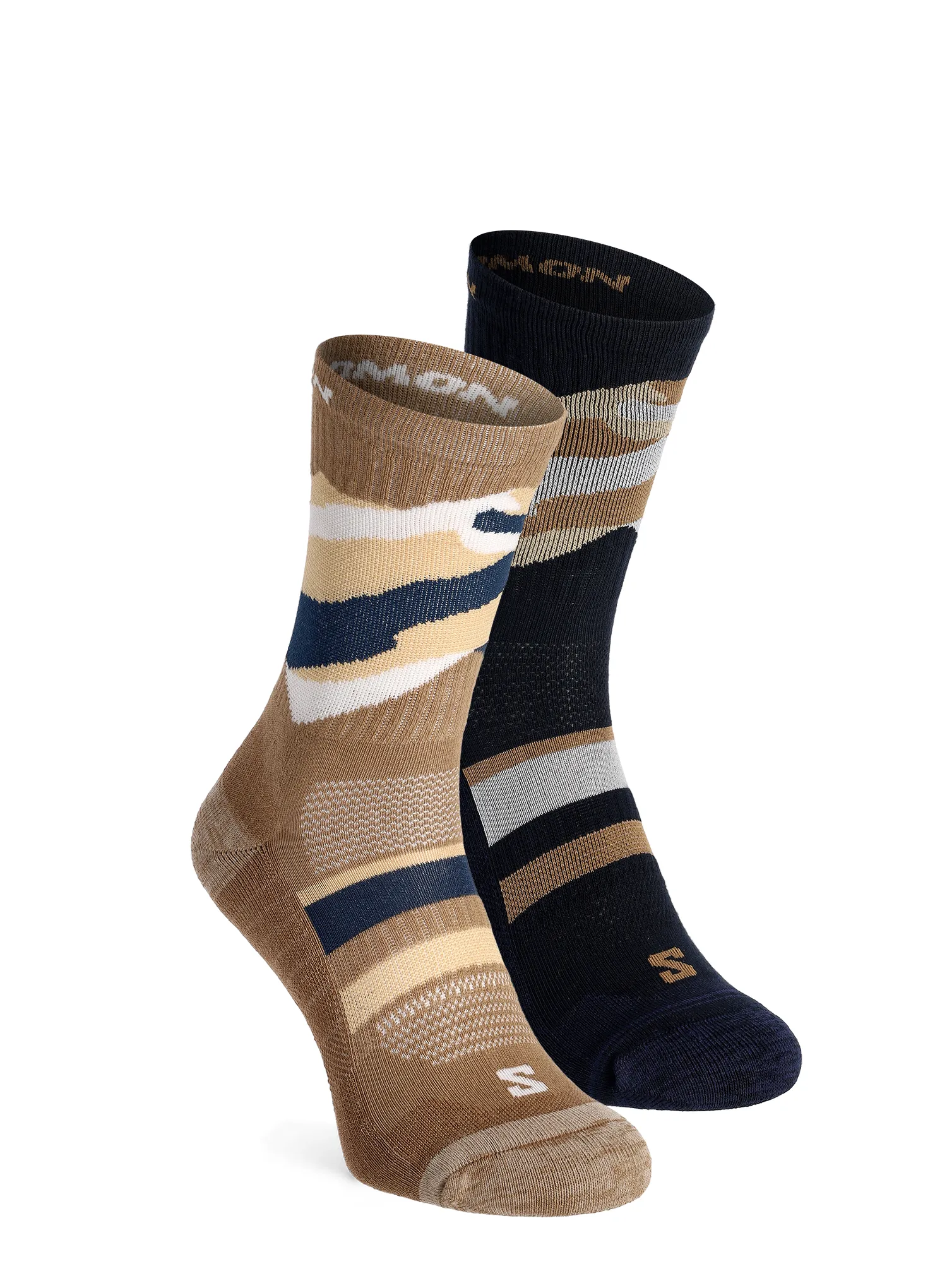 Pohodniške nogavice Salomon Out Alps Crew 2-Pack - carbon/brown