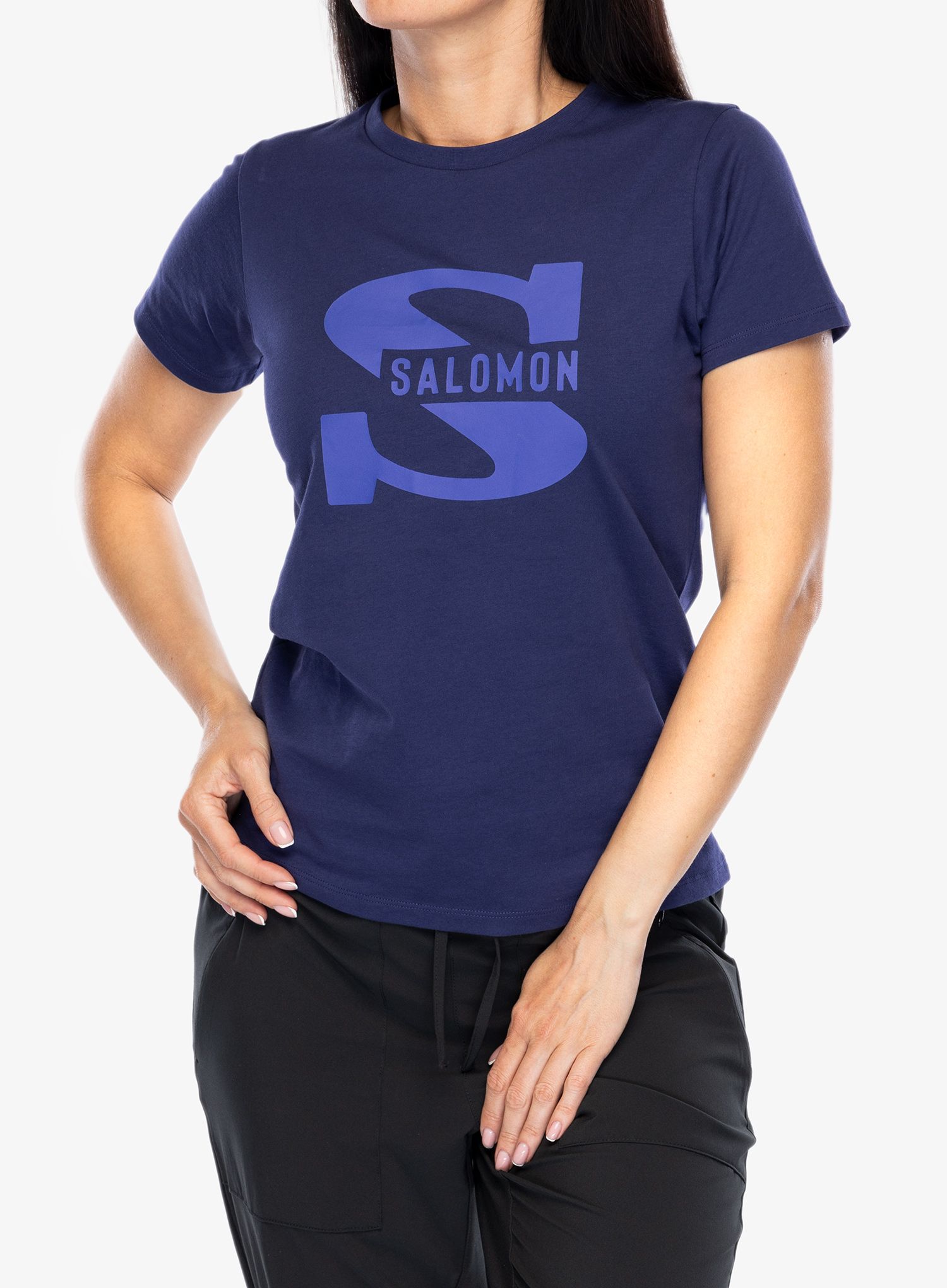 Ženska majica Salomon Outlife Big Logo SS Tee - astral aura