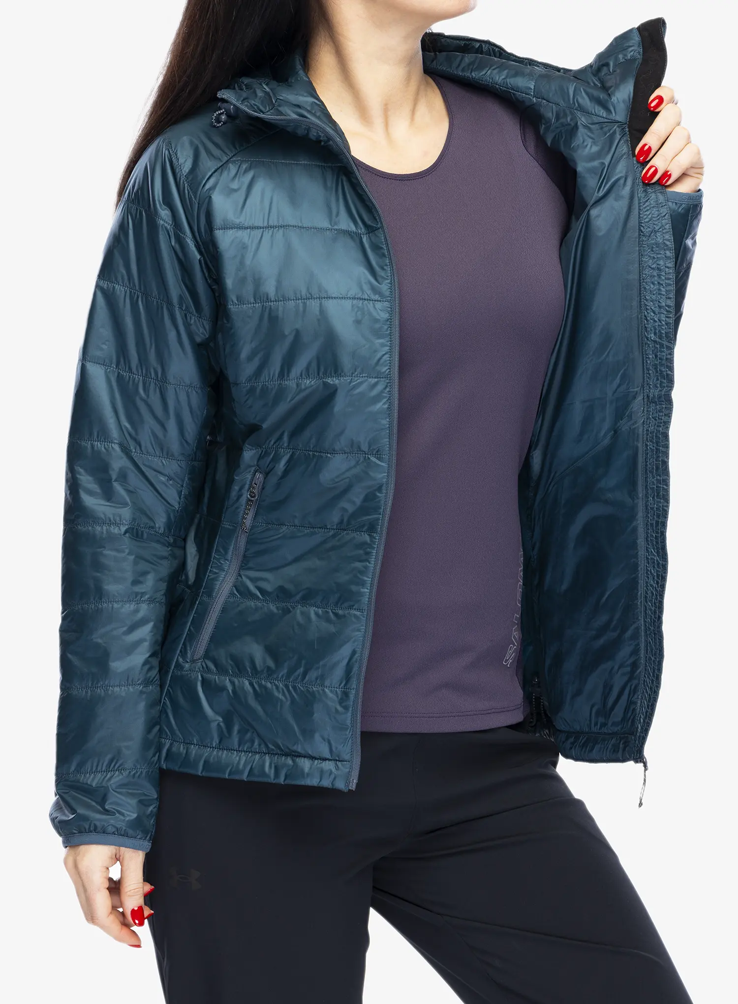 Ženska sintetična jakna Salomon Outline HD Jacket - midnight navy