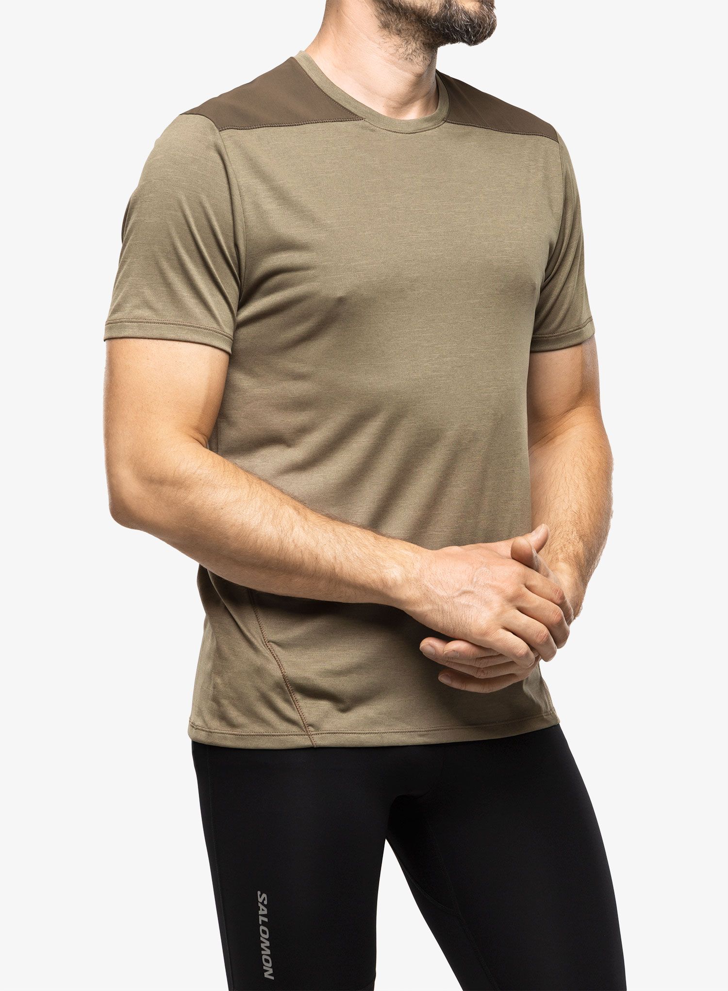 Športna majica Salomon Outline SS Tee - dusky green/grape leaf