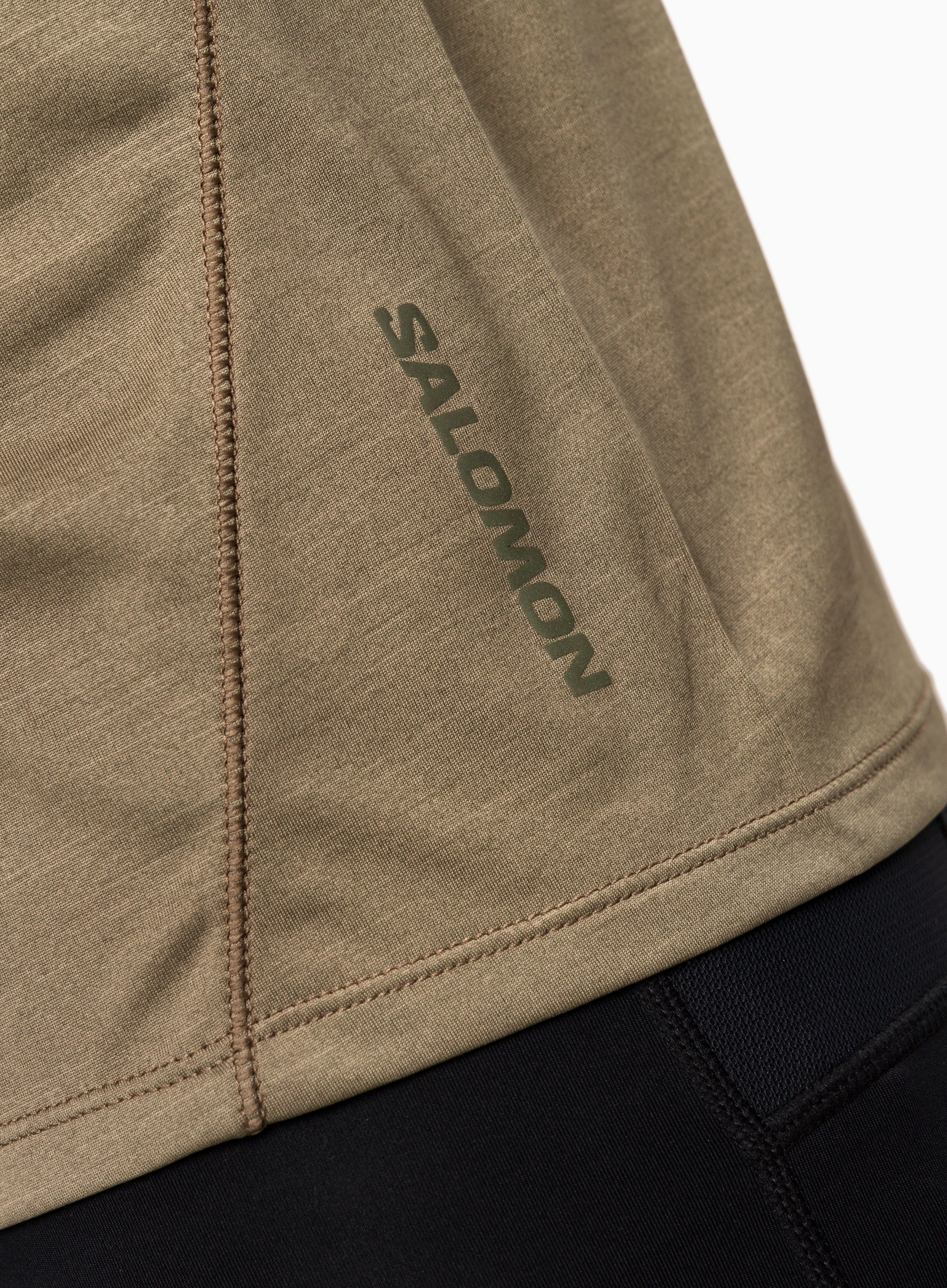 Športna majica Salomon Outline SS Tee - dusky green/grape leaf