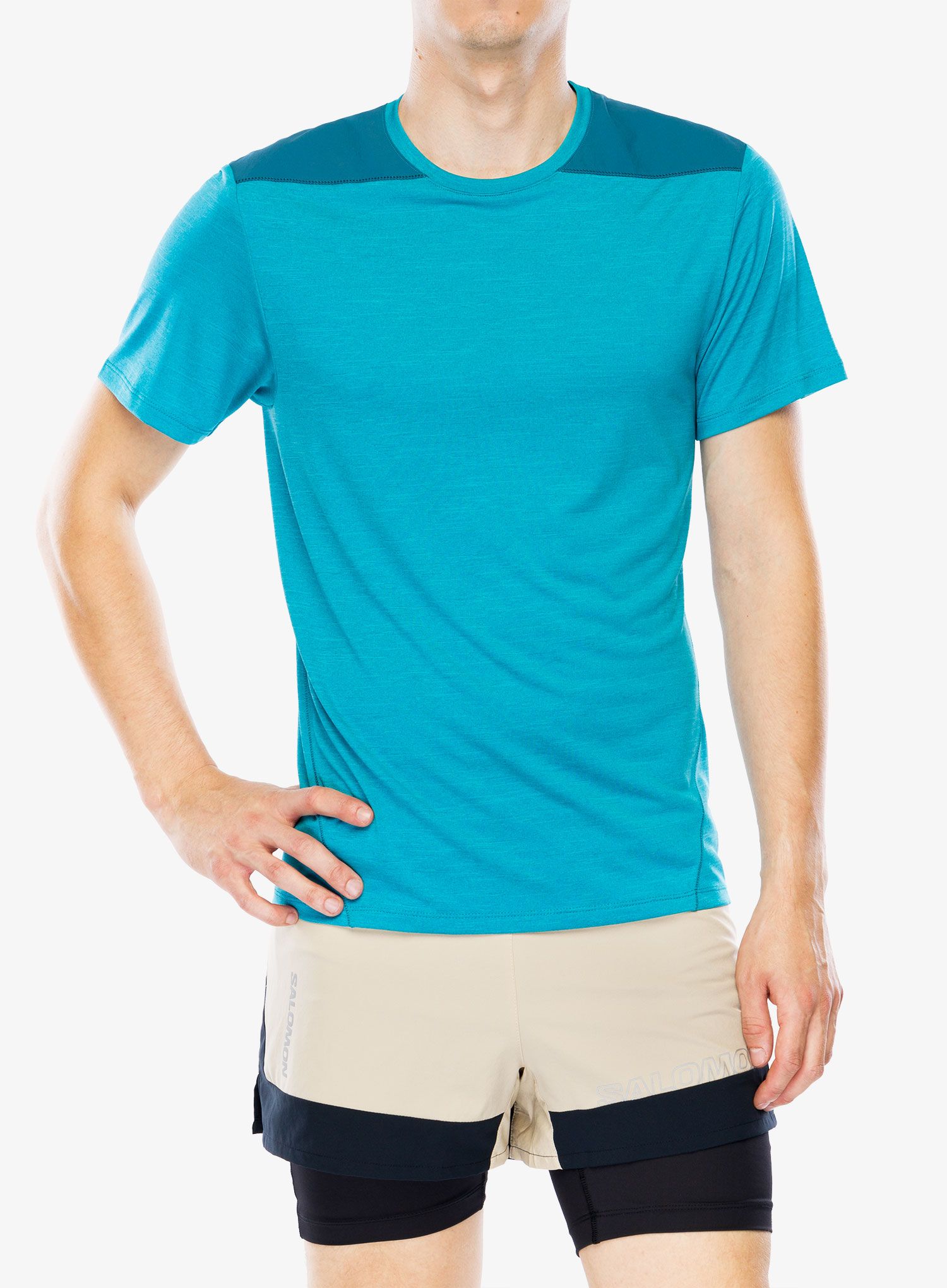 Športna majica Salomon Outline S/S Tee - deep dive/tide