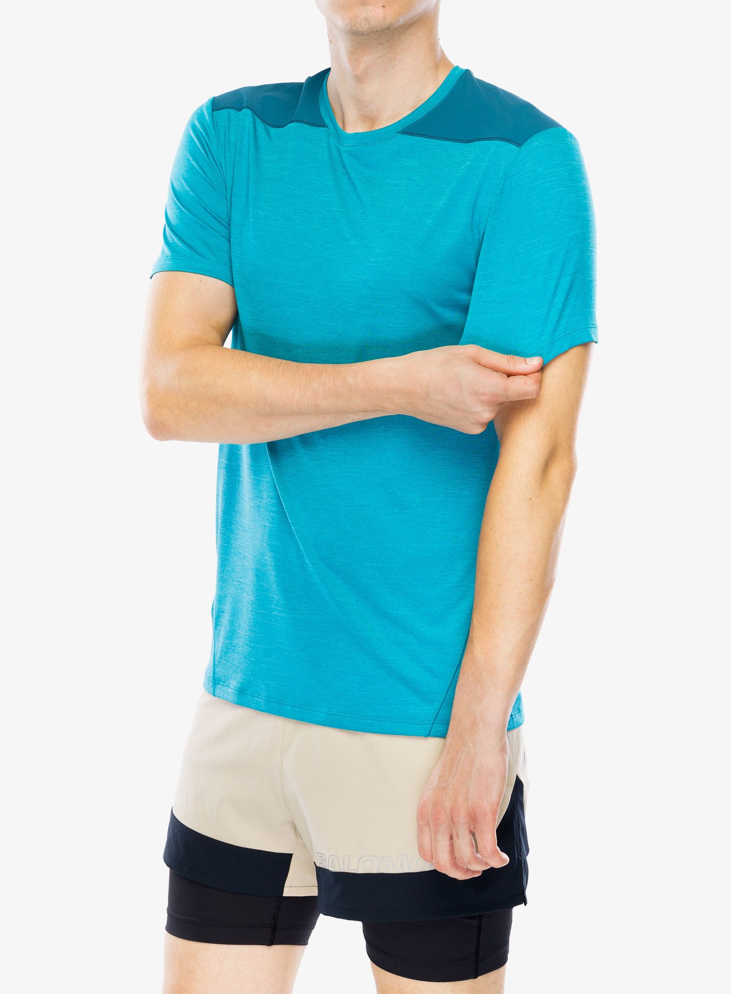 Športna majica Salomon Outline S/S Tee - deep dive/tide