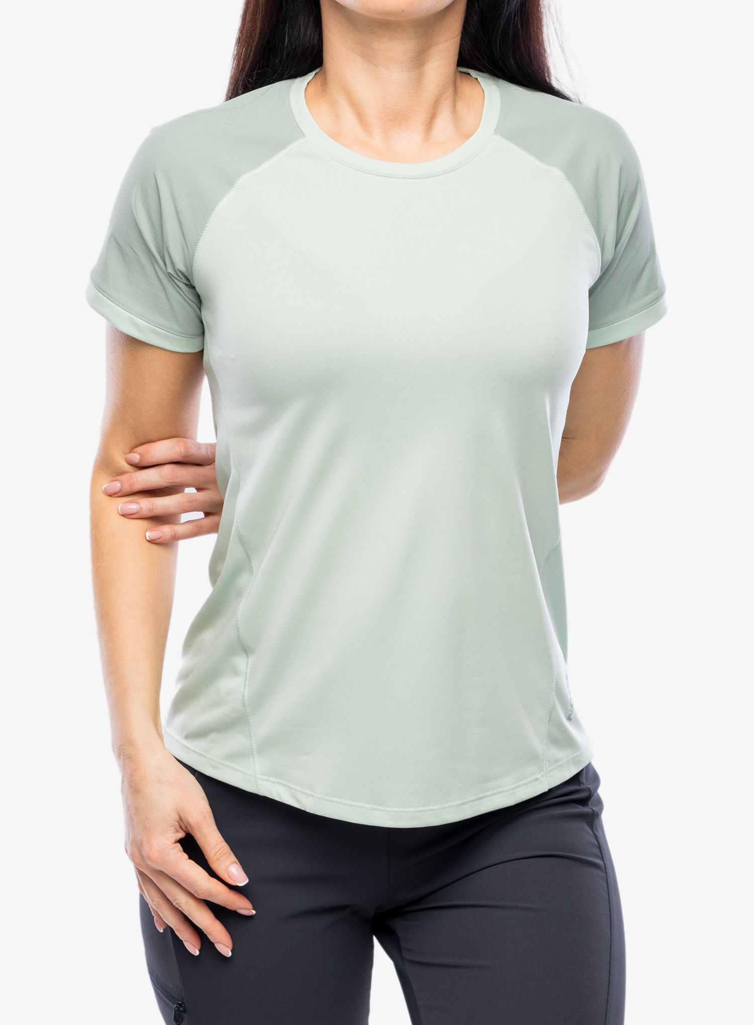 Ženska majica Salomon Outline - aqua form/green