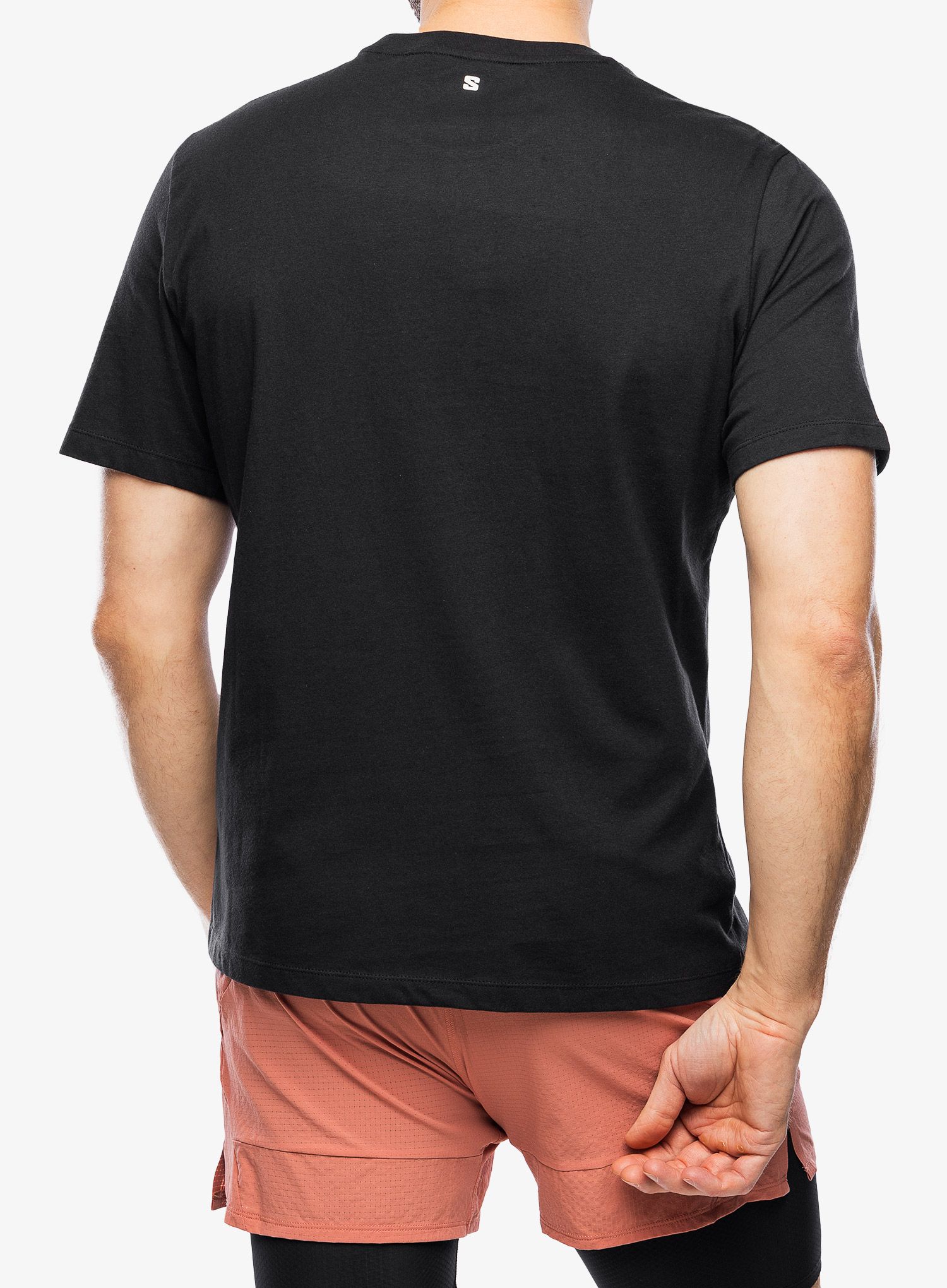 Majica s potiskom Salomon Running Graphic S/S  - deep black