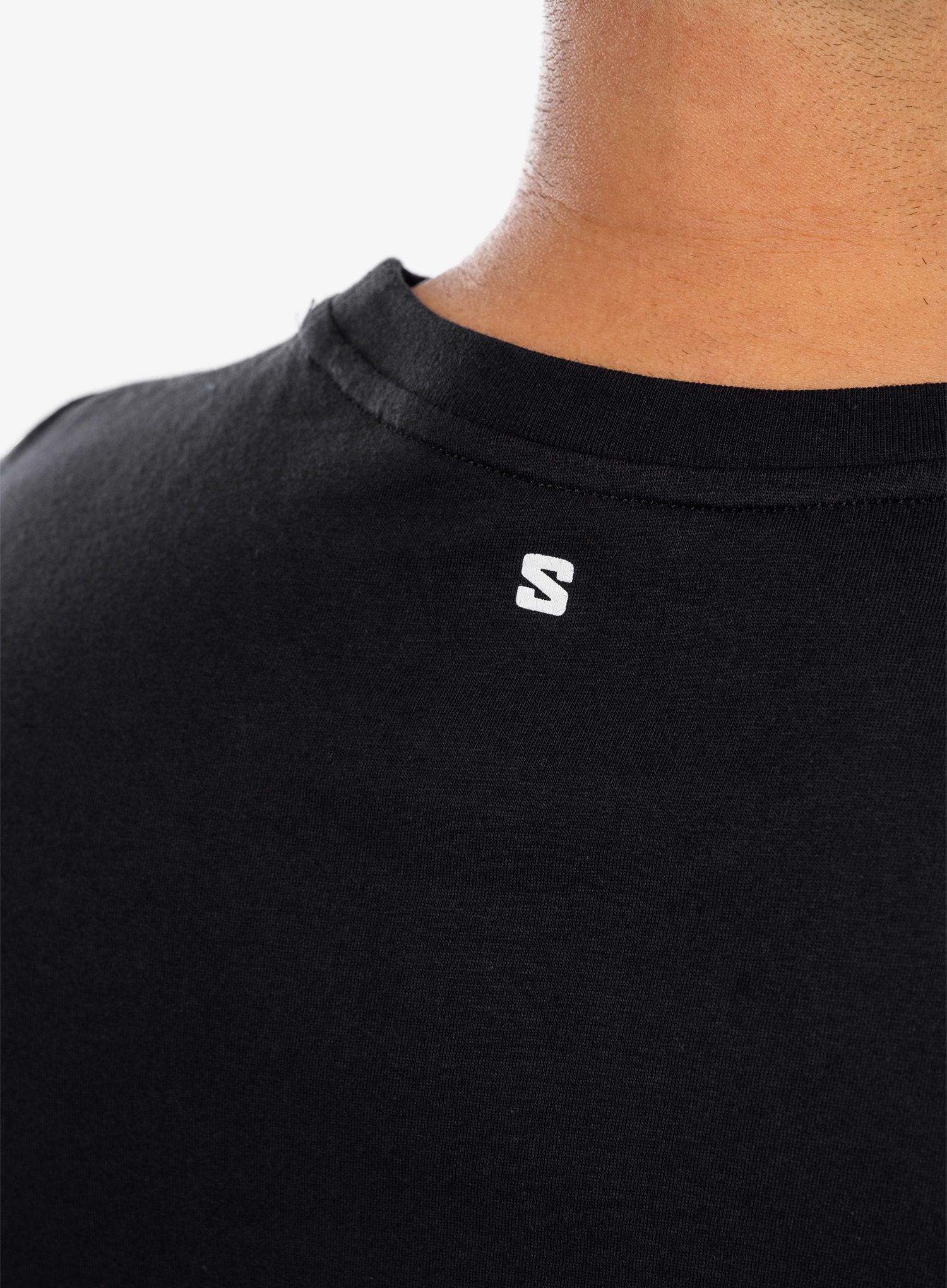Majica s potiskom Salomon Running Graphic S/S  - deep black