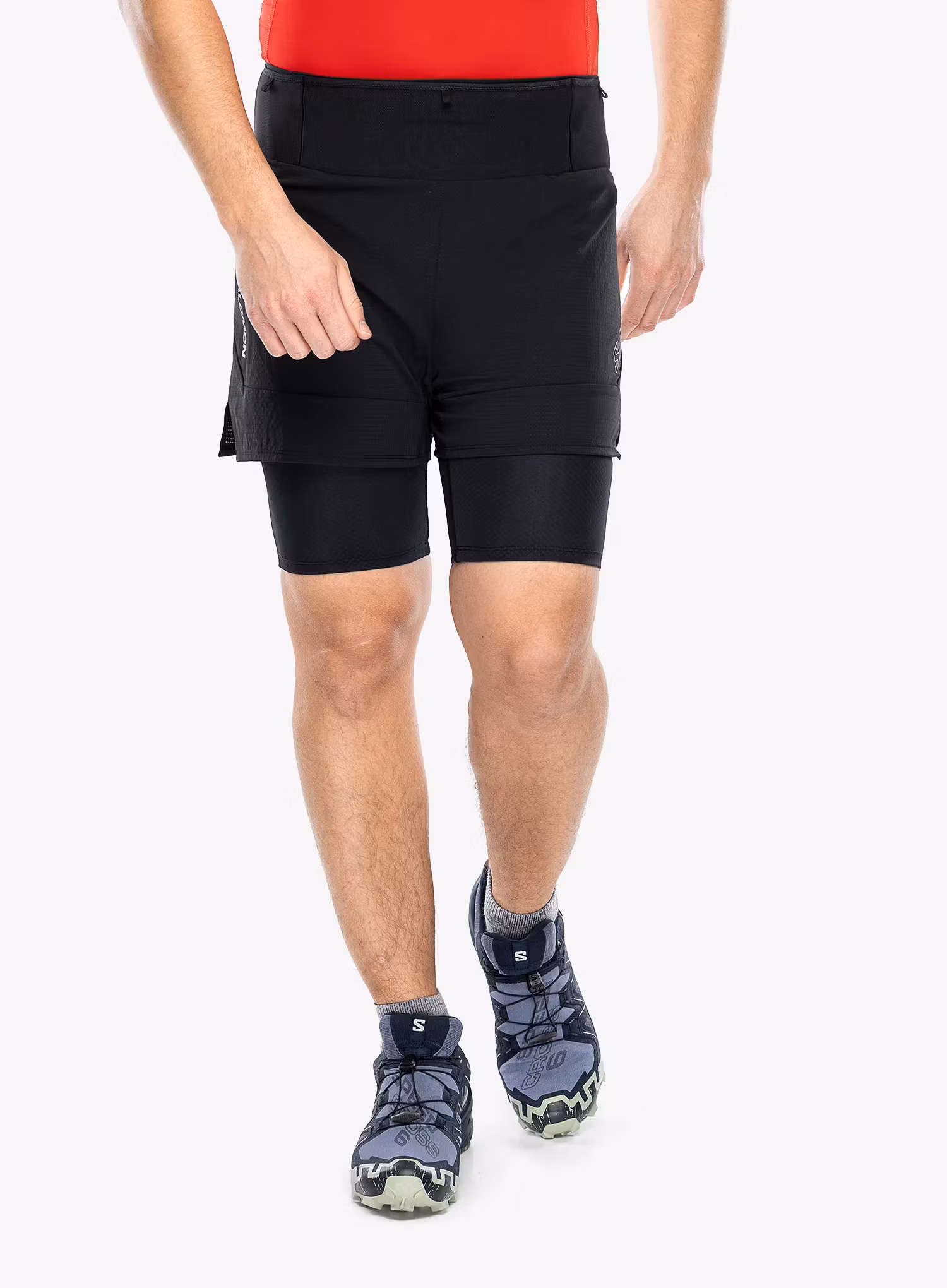 Tekaške kratke hlače Salomon Sense 2in1 Shorts - deep black