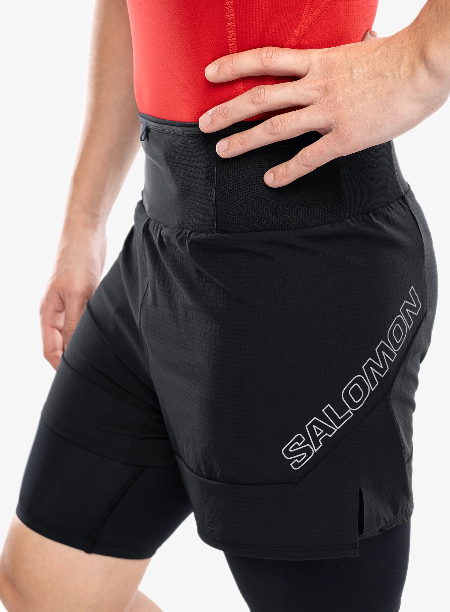 Tekaške kratke hlače Salomon Sense 2in1 Shorts - deep black