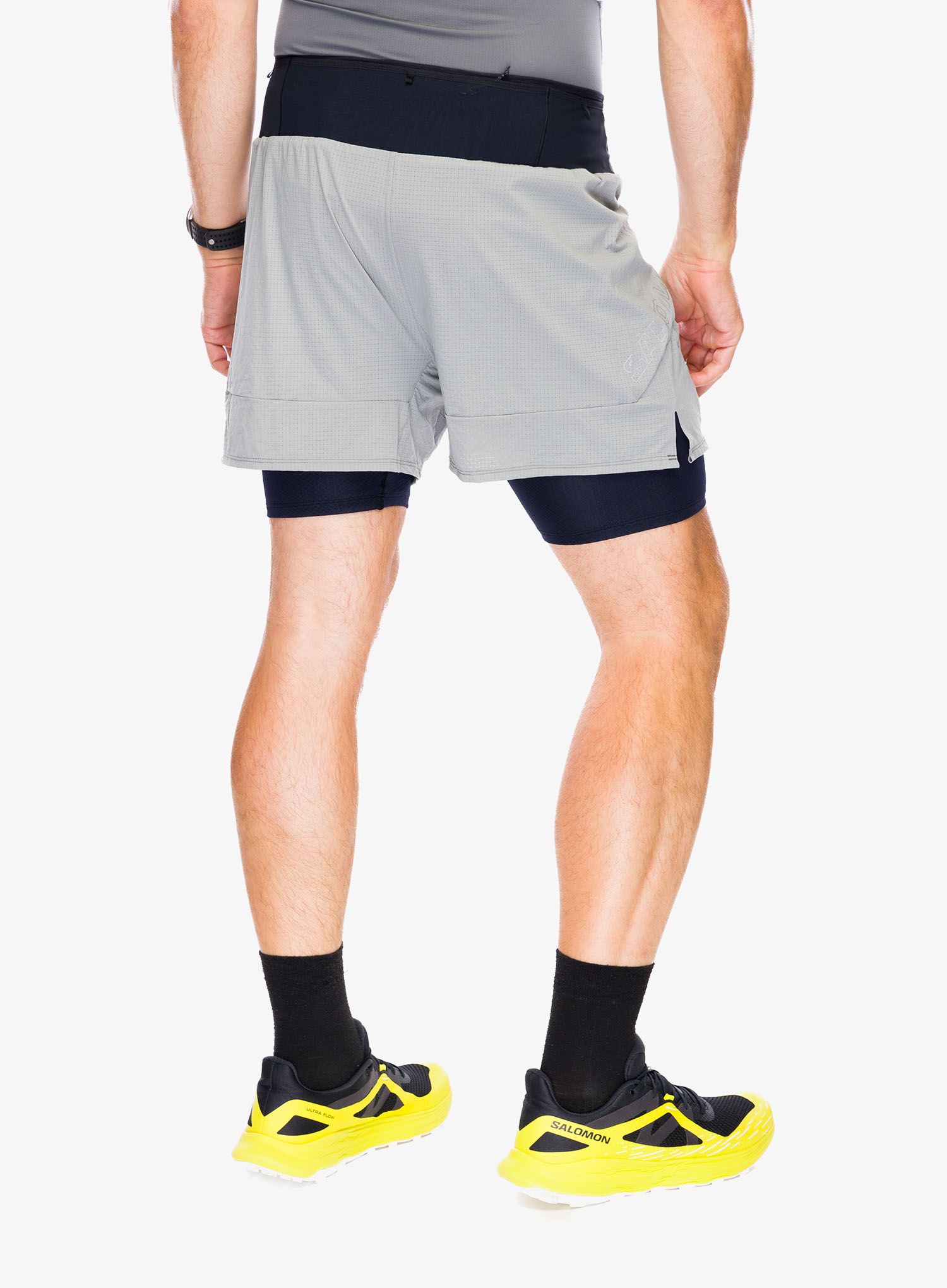 Tekaške kratke hlače Salomon Sense 2in1 Shorts - frost gray