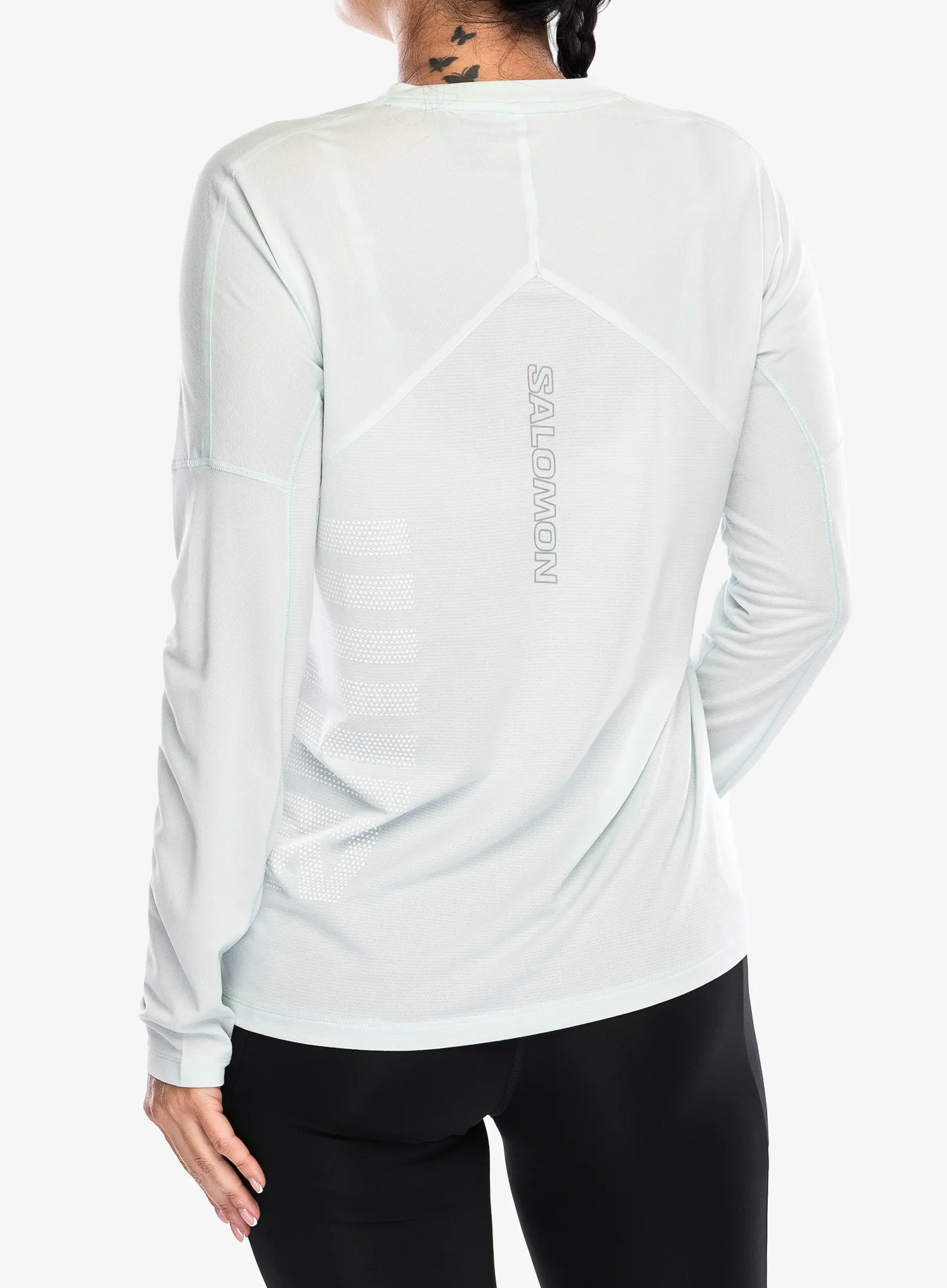 Ženska tekaška jopica Salomon Sense Aero LS Tee GFX - misty blue