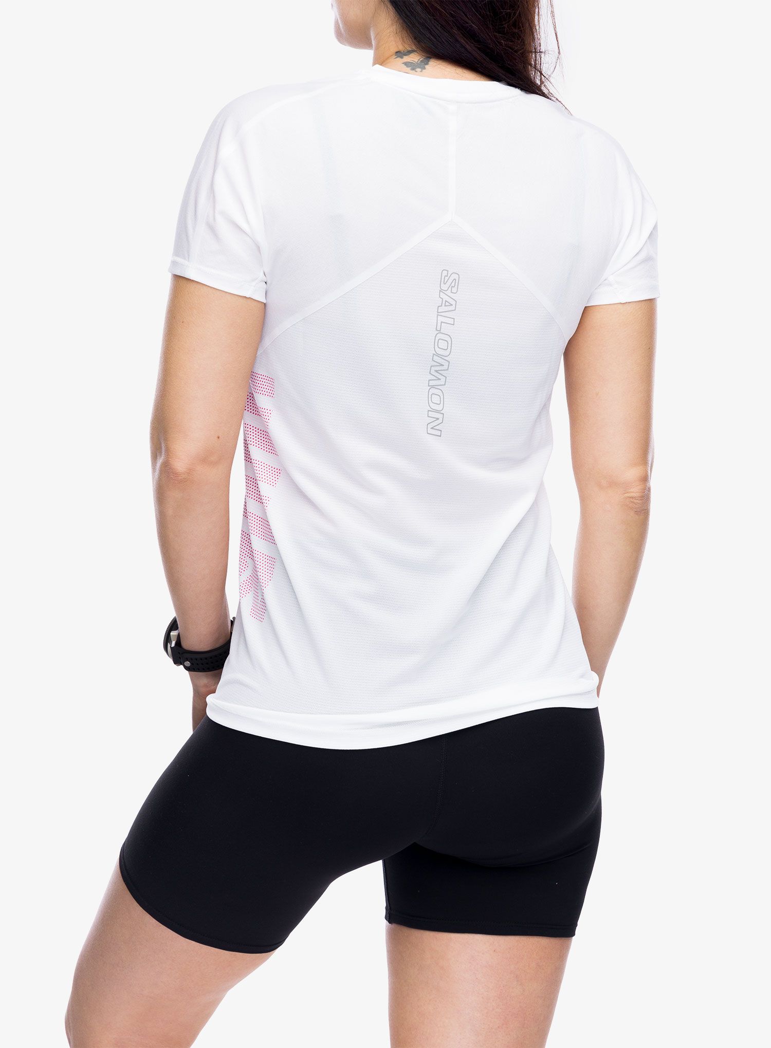 Ženska tekaška majica Salomon Sense Aero S/S GFX - white