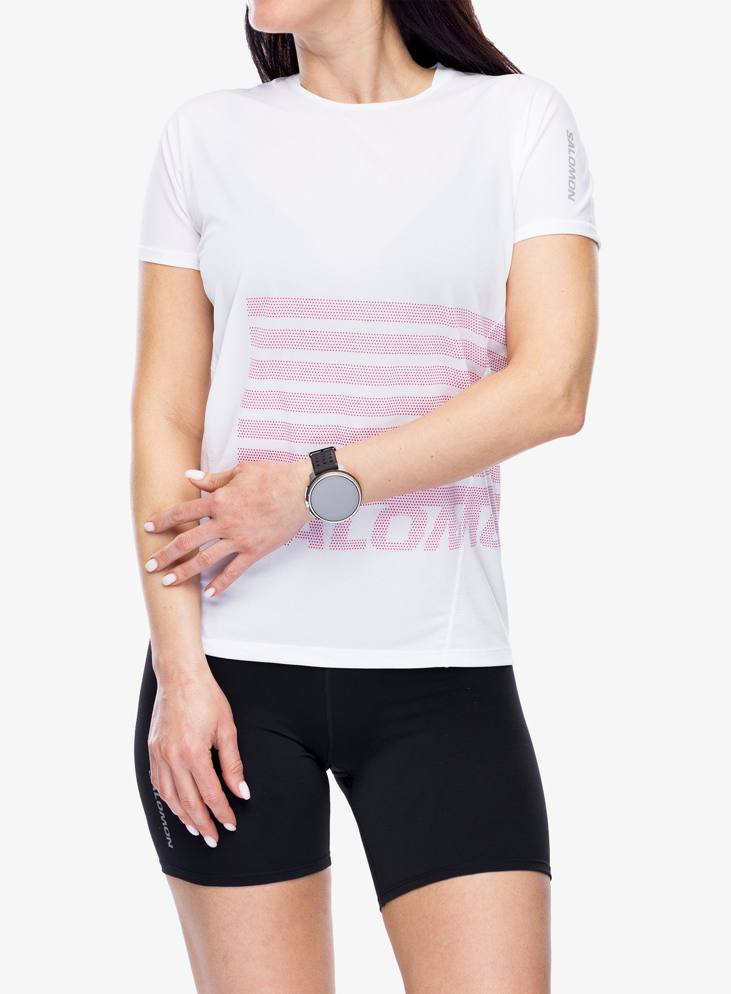 Ženska tekaška majica Salomon Sense Aero S/S GFX - white