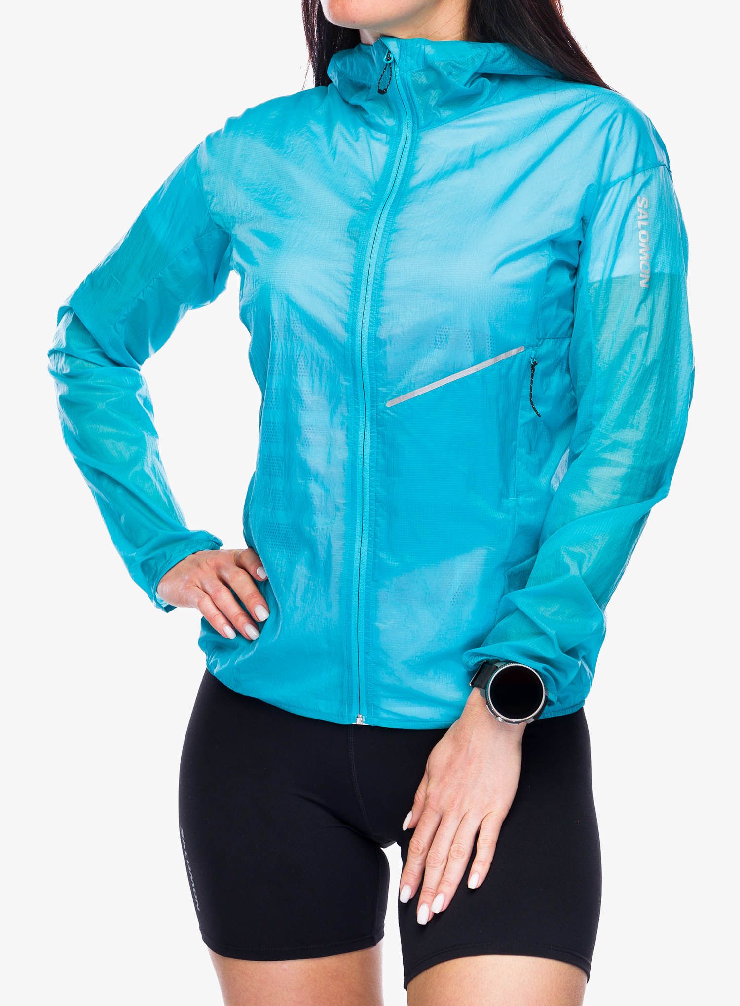 Ženska vetrovka Salomon Sense Aero Wind JKT - peacock blue