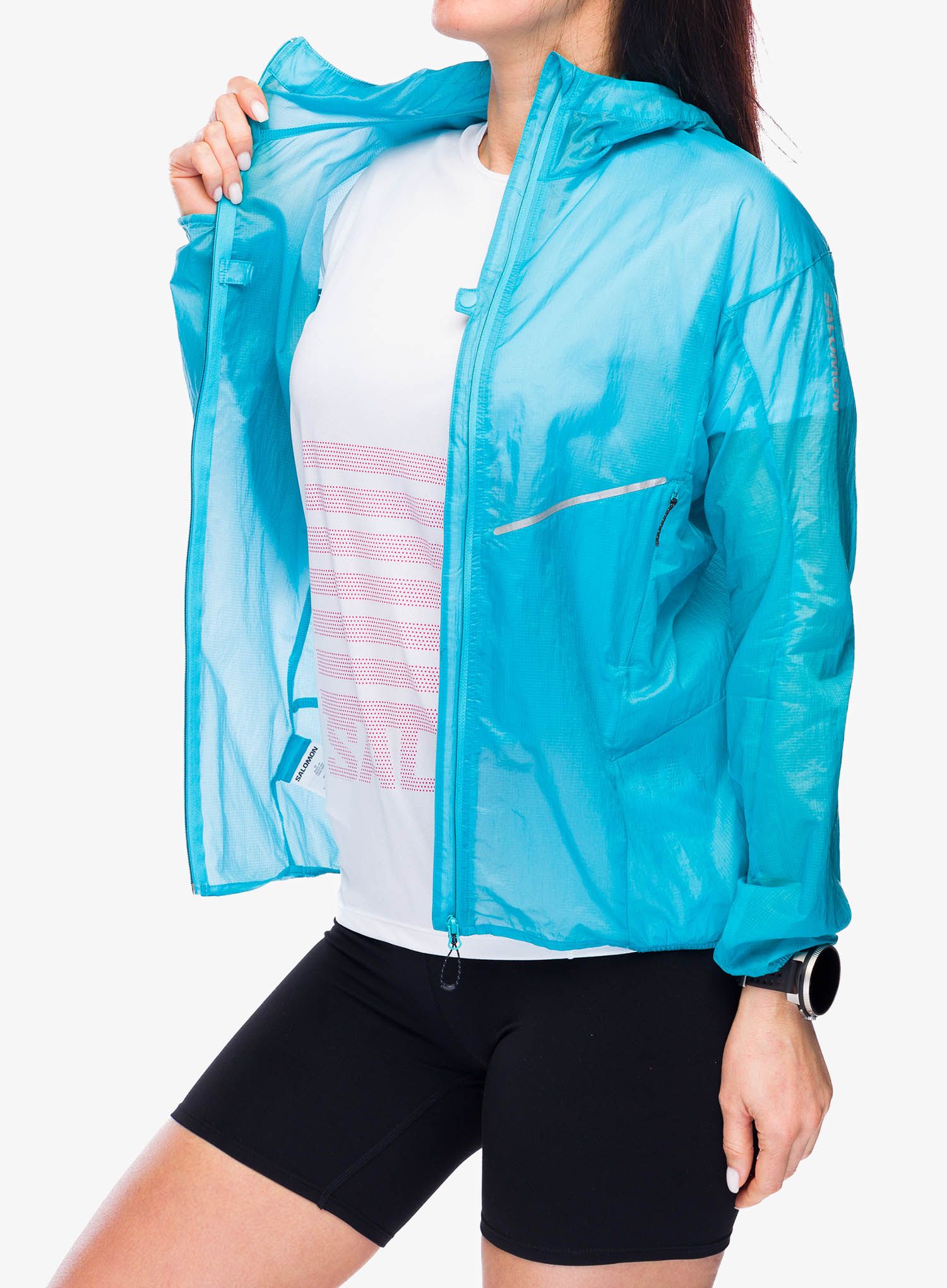 Ženska vetrovka Salomon Sense Aero Wind JKT - peacock blue