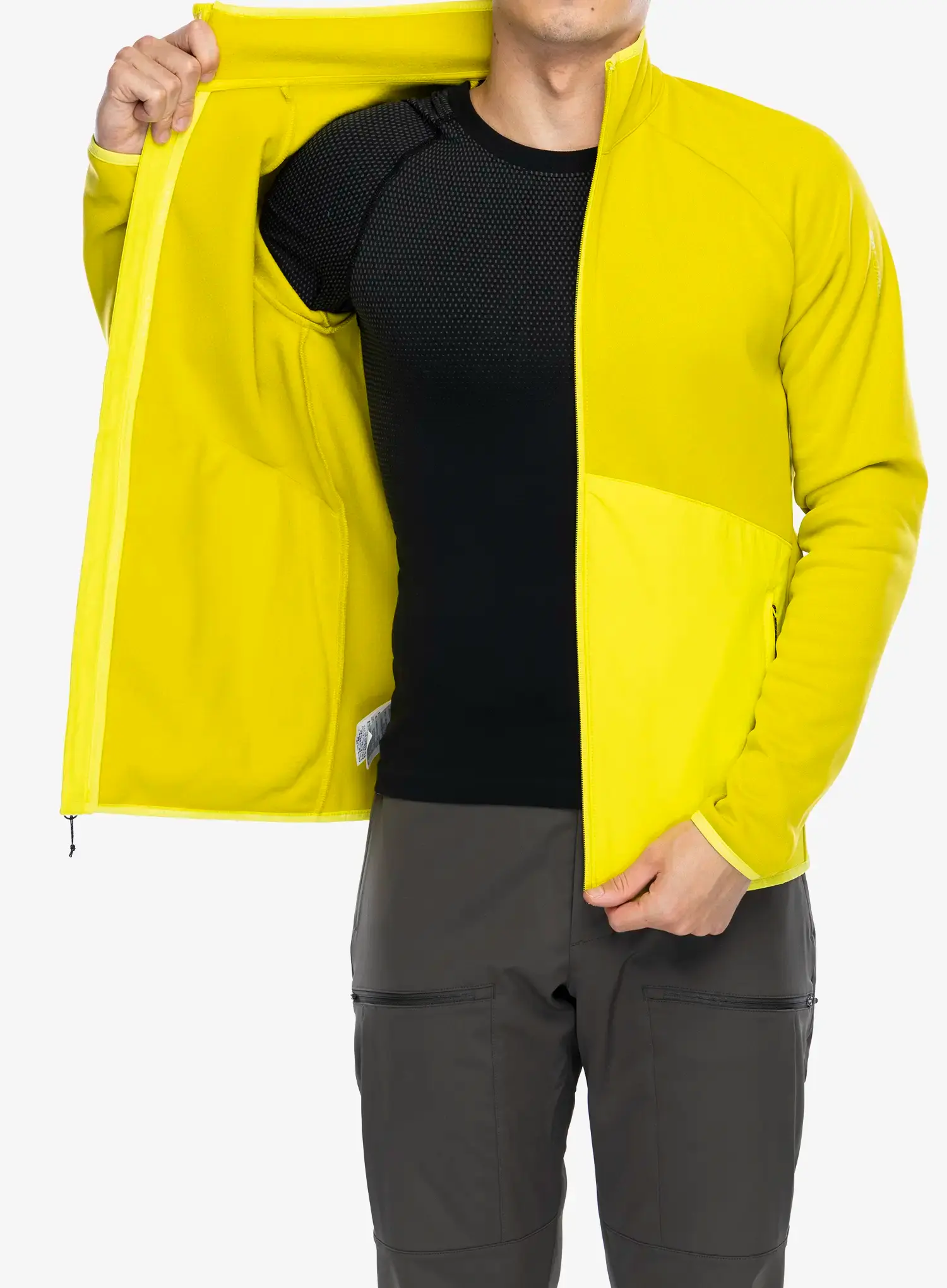 Jopica na zadrgo Salomon Essential Warm Fz Mid - citronelle/sulphur