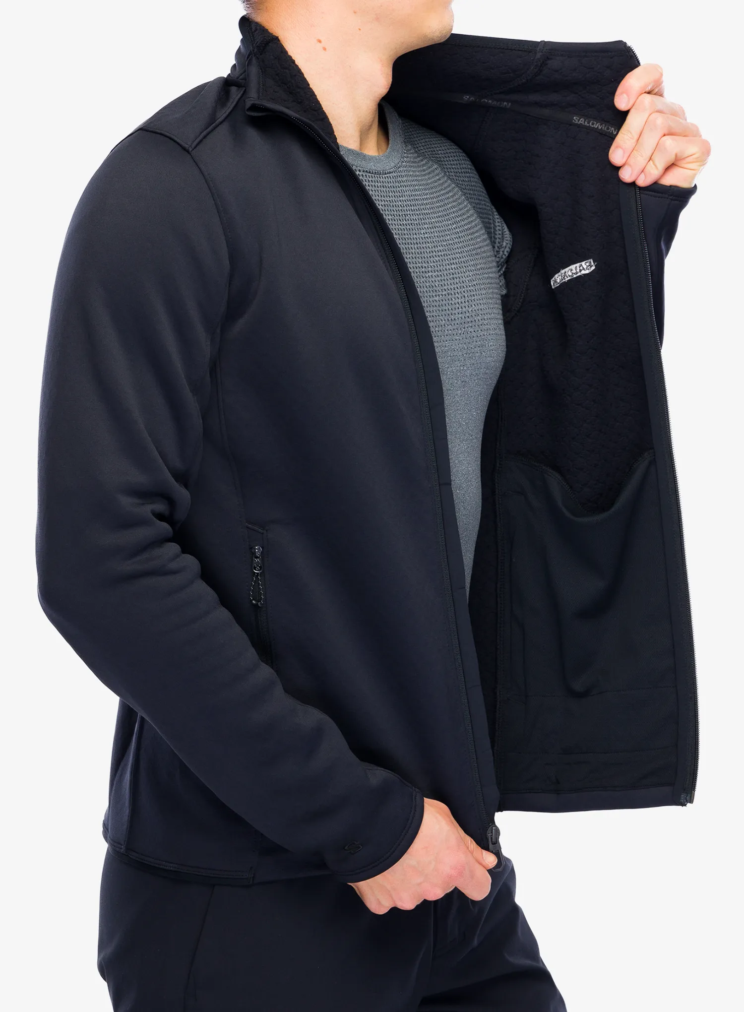 Jopica na zadrgo Salomon Essential Warm Fz Mid - deep black
