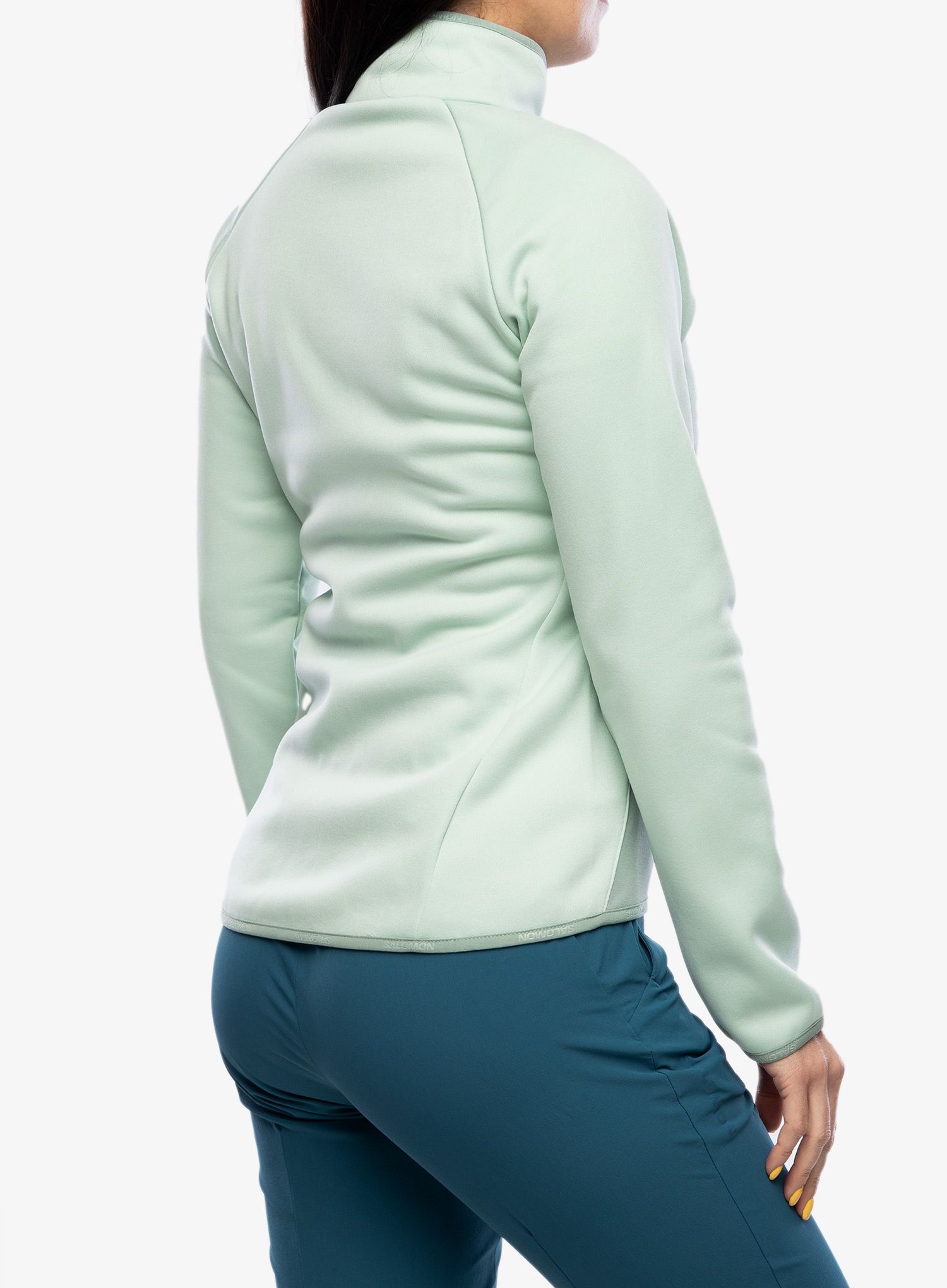 Ženska jopica z zadrgo Salomon Essential Warm Fz Mid - aqua/iceberg