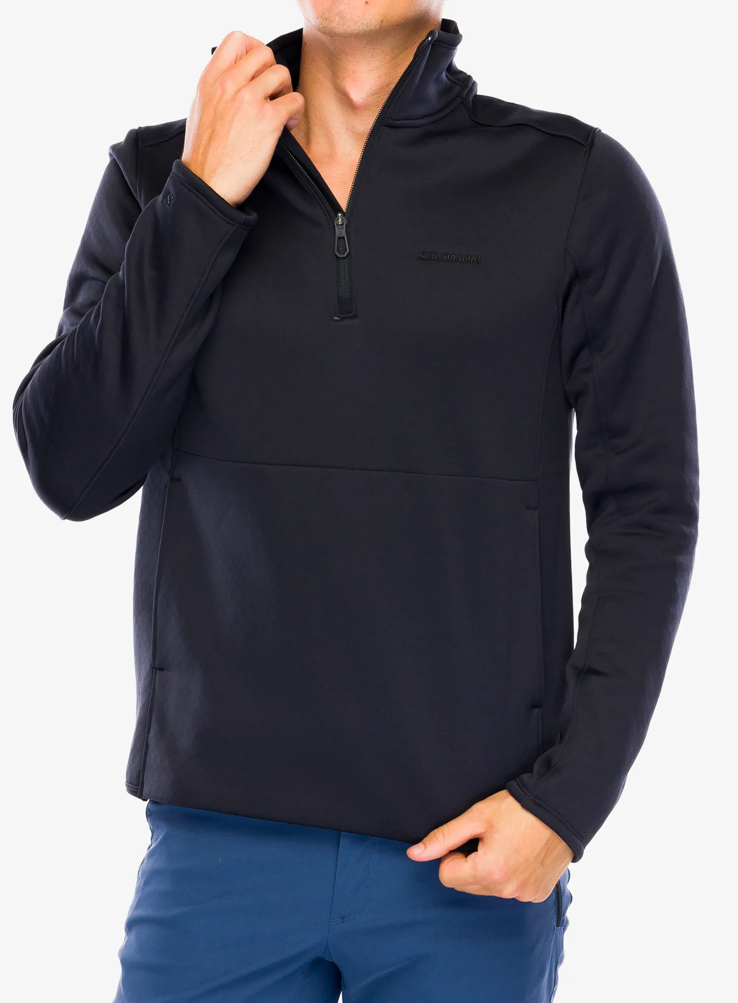 Puloverji brez kapuce Salomon Essential Warm Hz Mid - deep black