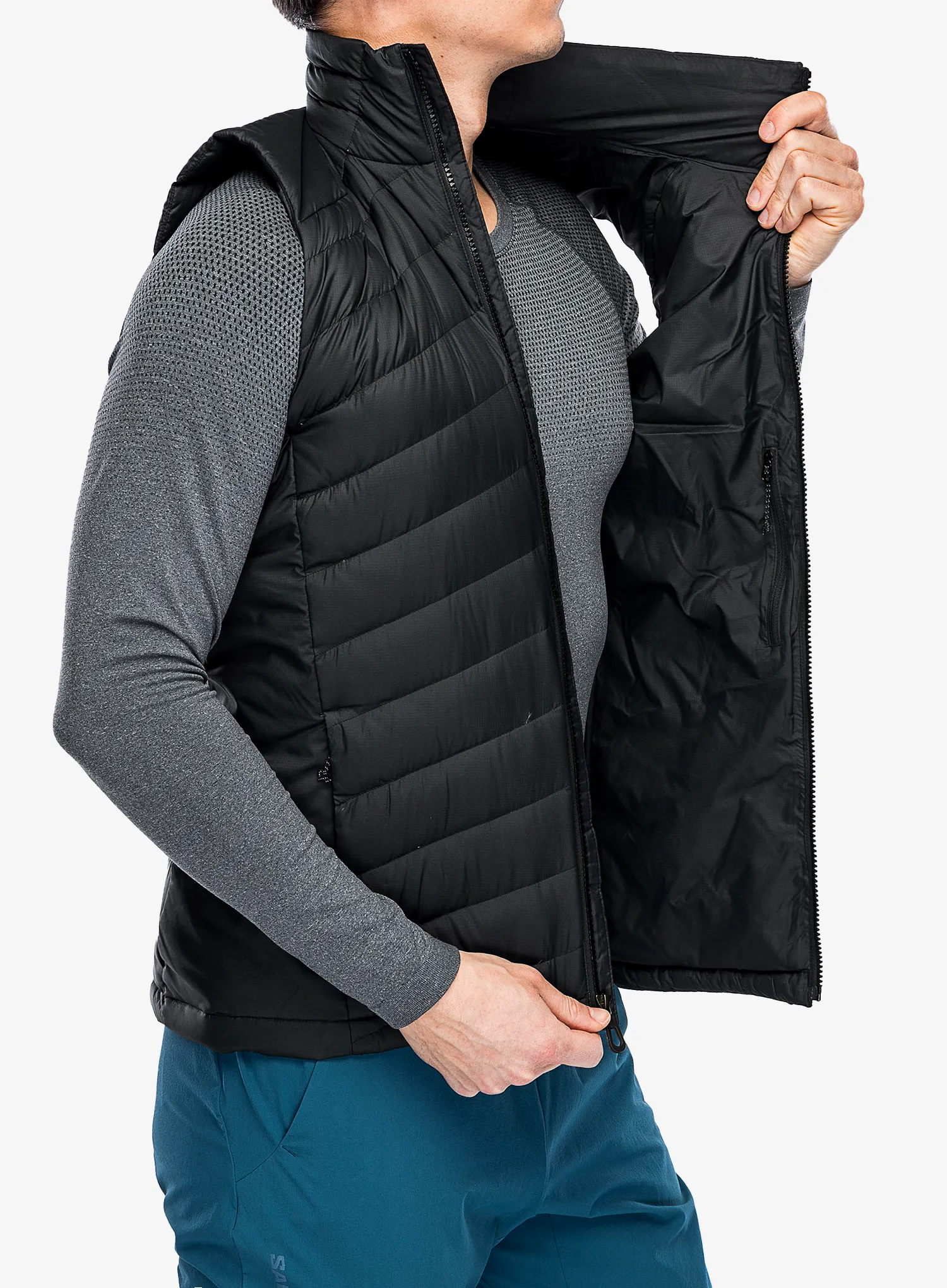 Moški brezrokavnik Salomon Essential Xwarm Down Vest - black