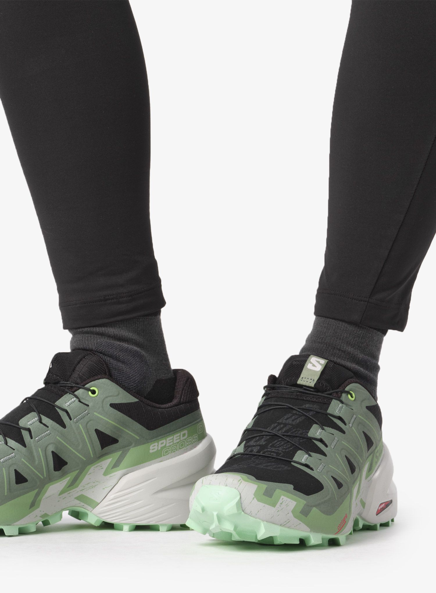 Ženski tekaški čevlji Salomon Speedcross 6 - black/laur/green