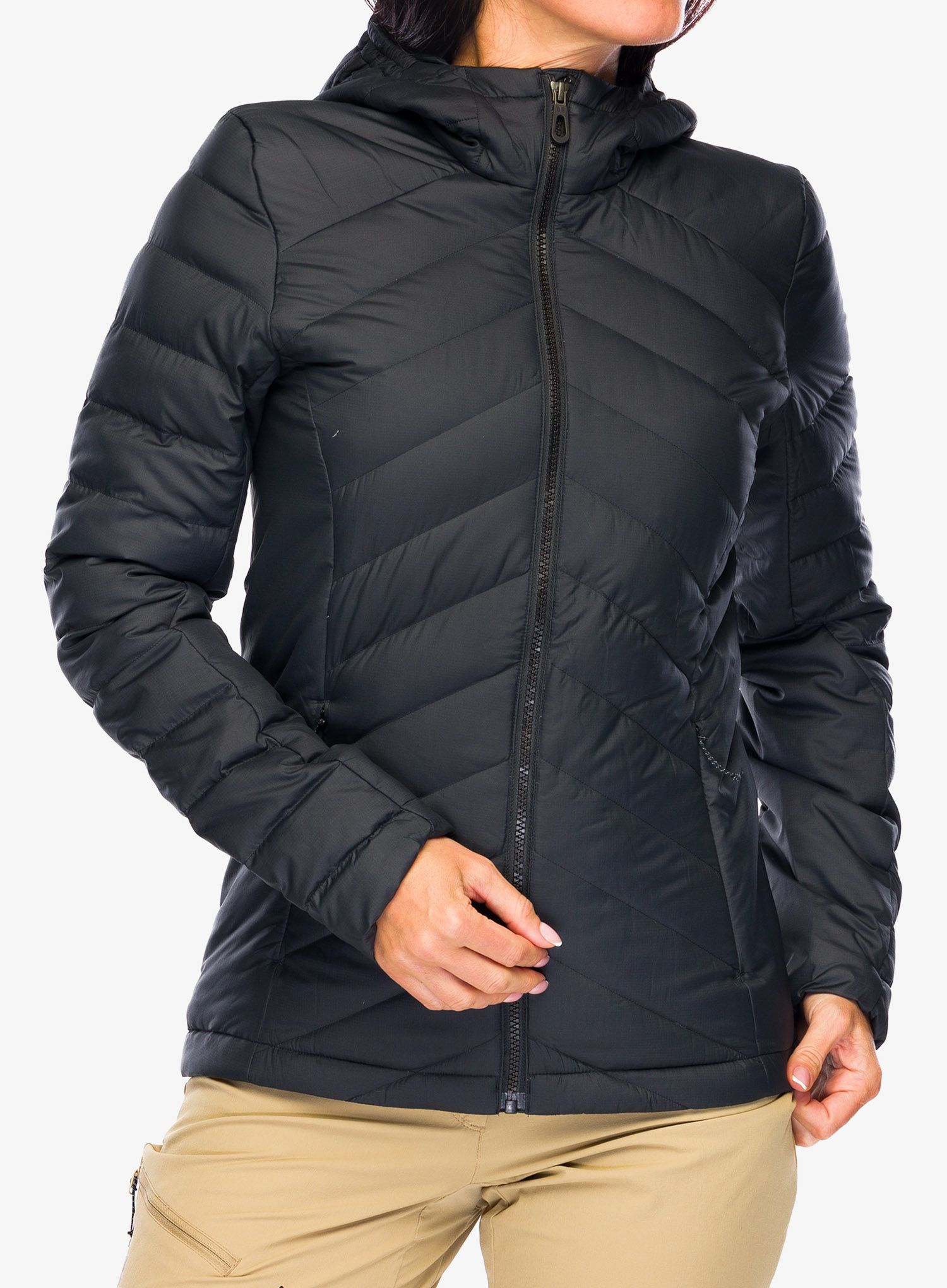 Ženska puhovka Salomon Transition Down Hoodie - black