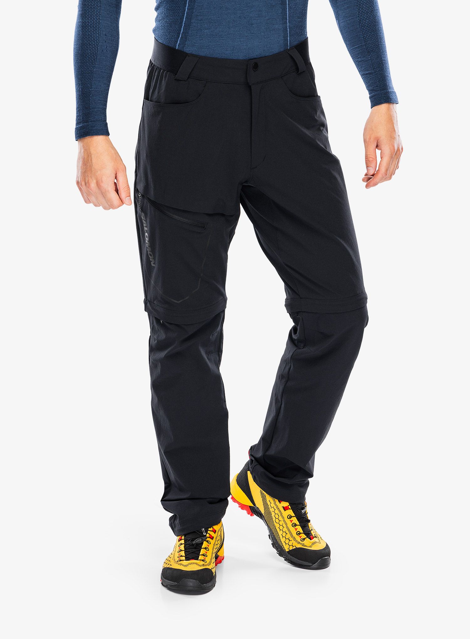 Hlače z odstranljivimi hlačnicami Salomon Wayfarer Zip Off Pants - deep black