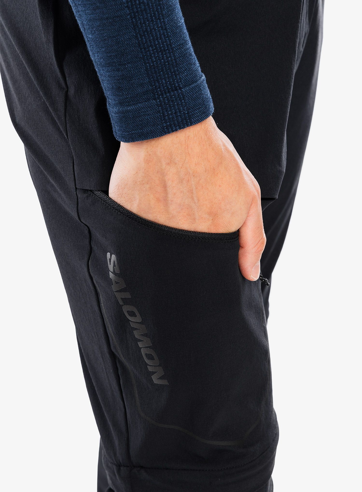Hlače z odstranljivimi hlačnicami Salomon Wayfarer Zip Off Pants - deep black