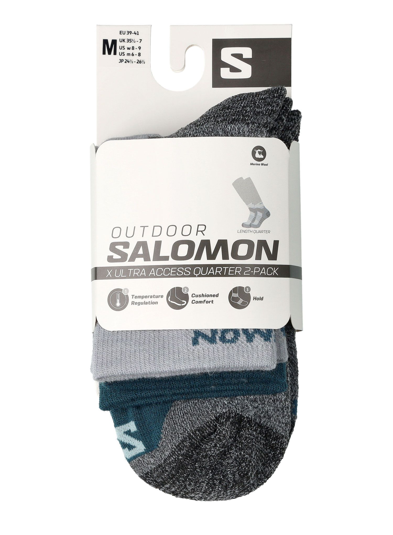 Pohodniške nogavice Salomon X Ultra Access Quarter 2-Pack - quarry/stargazer
