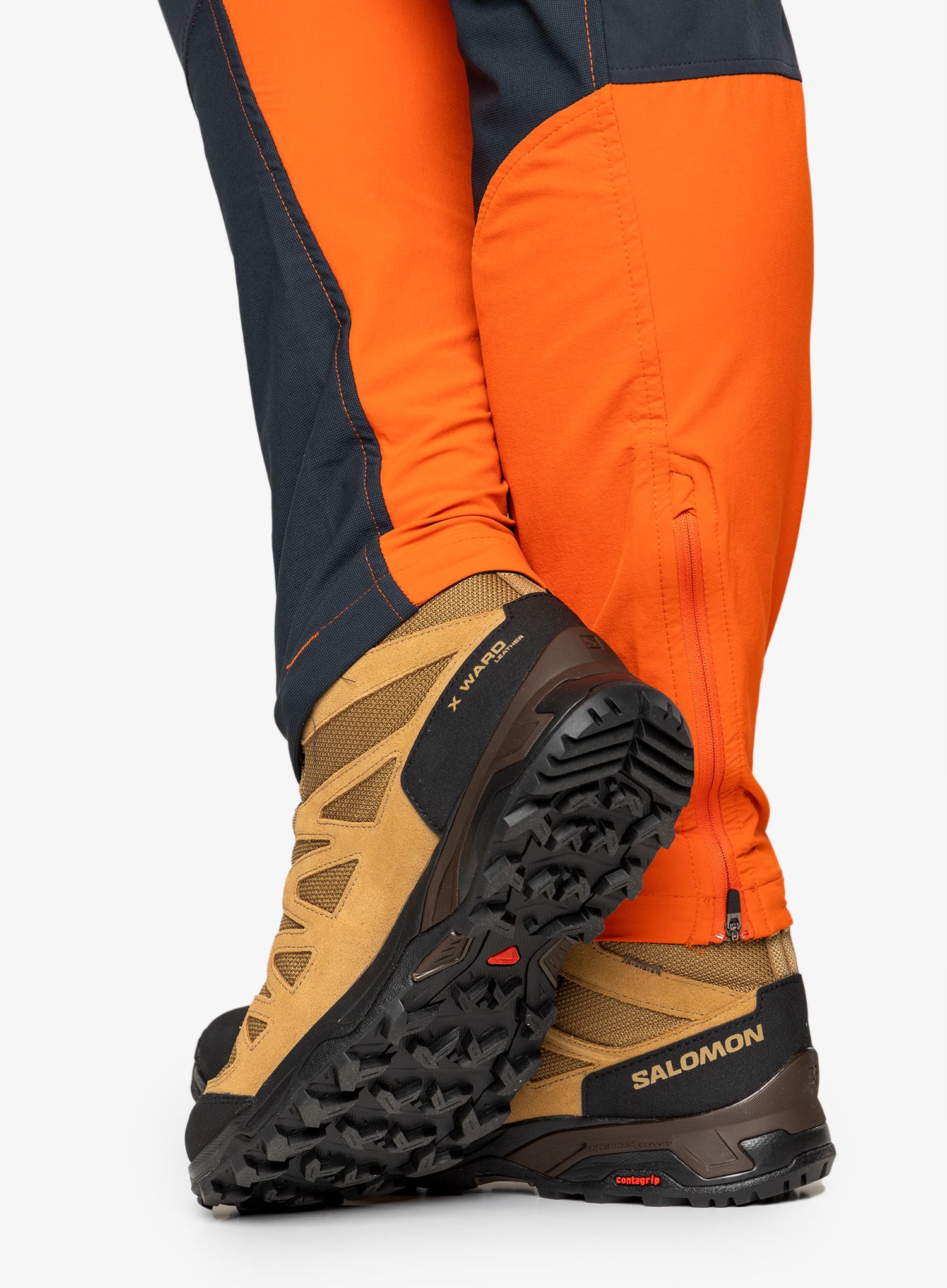 Pohodniški čevlji Salomon X Ward Leather Mid Gtx - kangaroo/black/gold