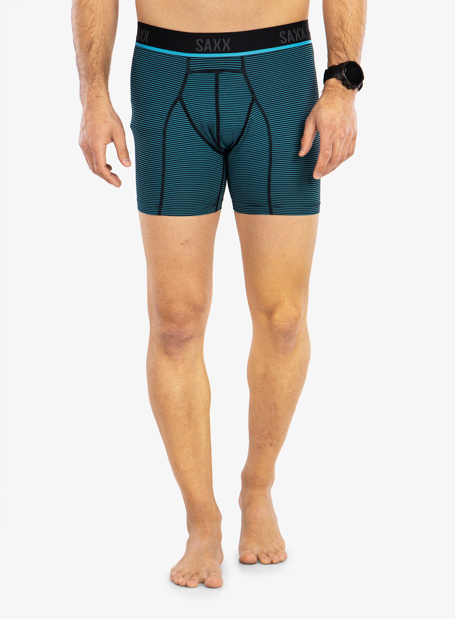 Boksarice Saxx Kinetic HD Boxer Brief - cool blue feed stripe