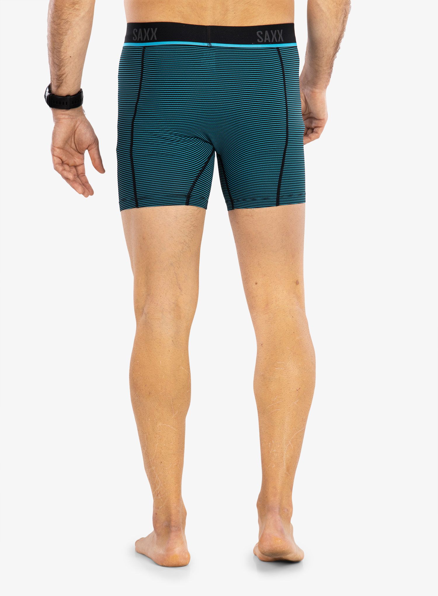 Boksarice Saxx Kinetic HD Boxer Brief - cool blue feed stripe