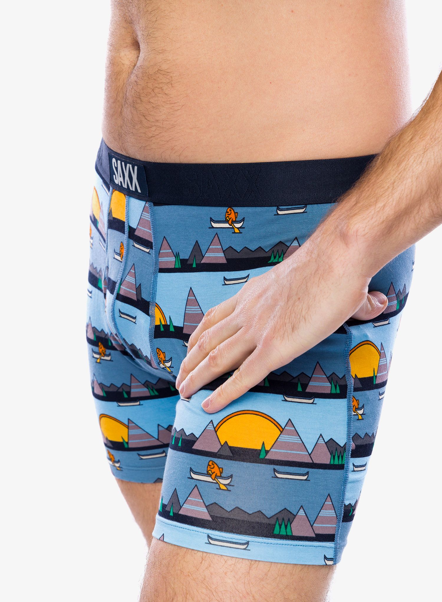 Boksarice Saxx Ultra Super Soft Boxer Brief Fly - lazy river/blue