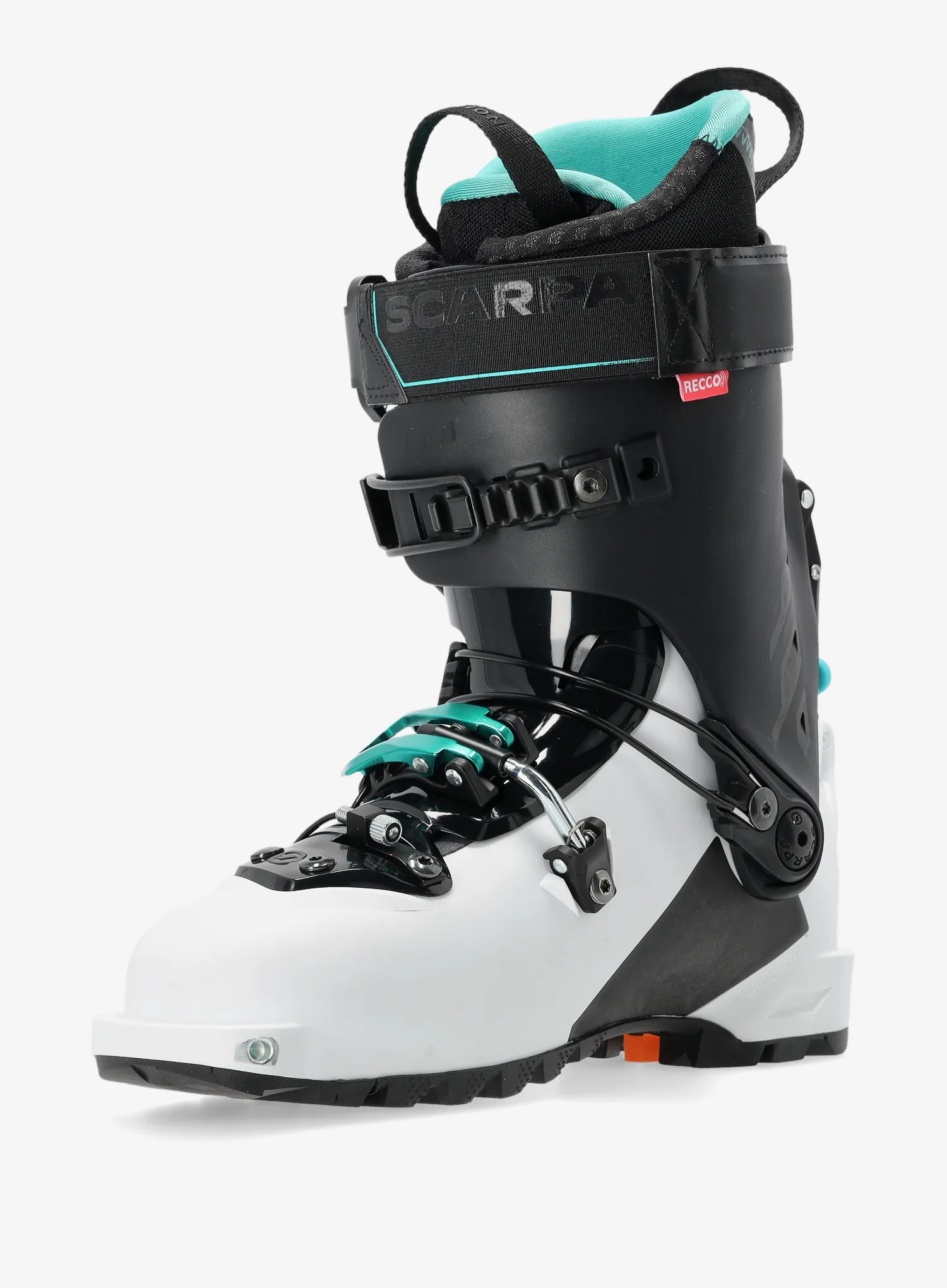 Ženski čevlji za turno smučanje Scarpa GEA RS - white/black/emerald