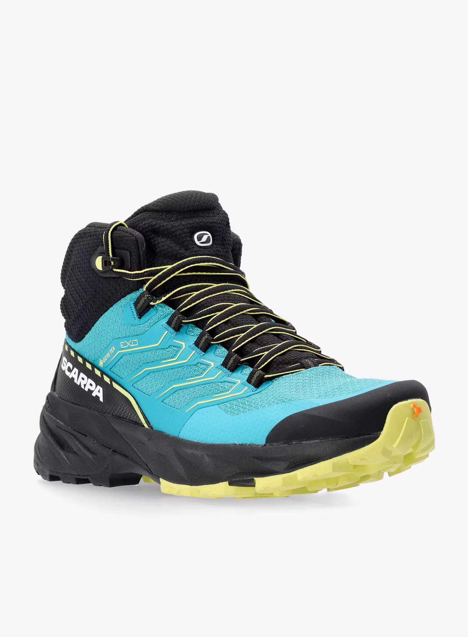 Ženski visoki pohodniški čevlji Scarpa Rush 2 Mid GTX - baltic blue/sunny lime
