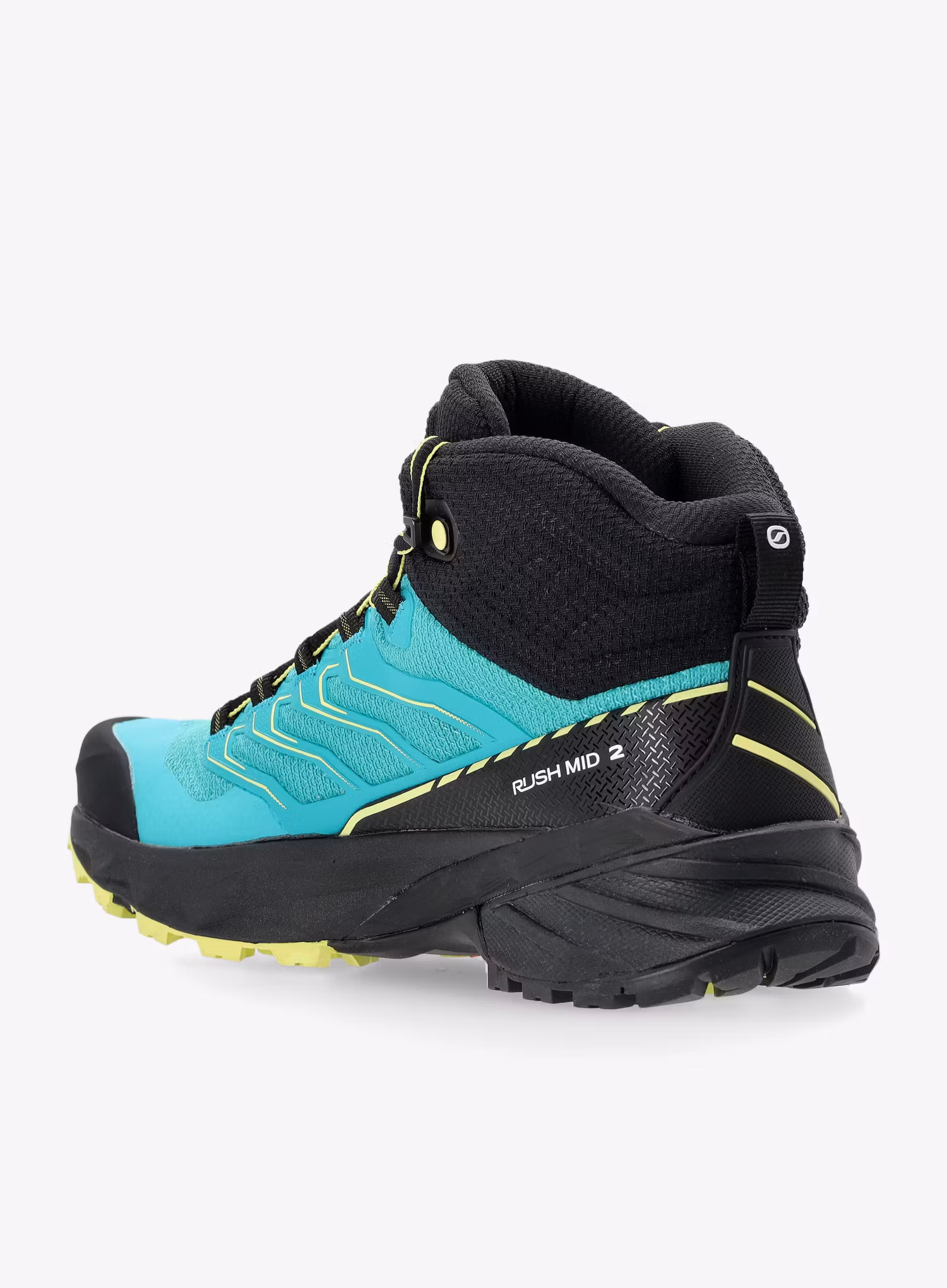 Ženski visoki pohodniški čevlji Scarpa Rush 2 Mid GTX - baltic blue/sunny lime