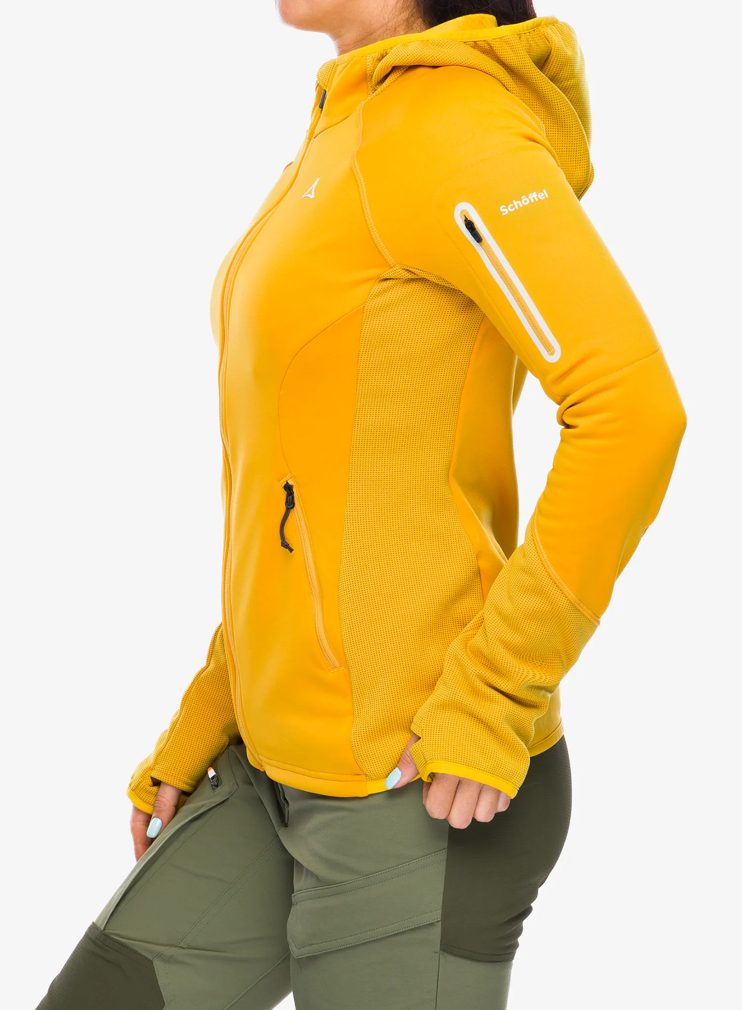 Ženska jopica Schoffel Fleece Hoody Lodron - honey gold
